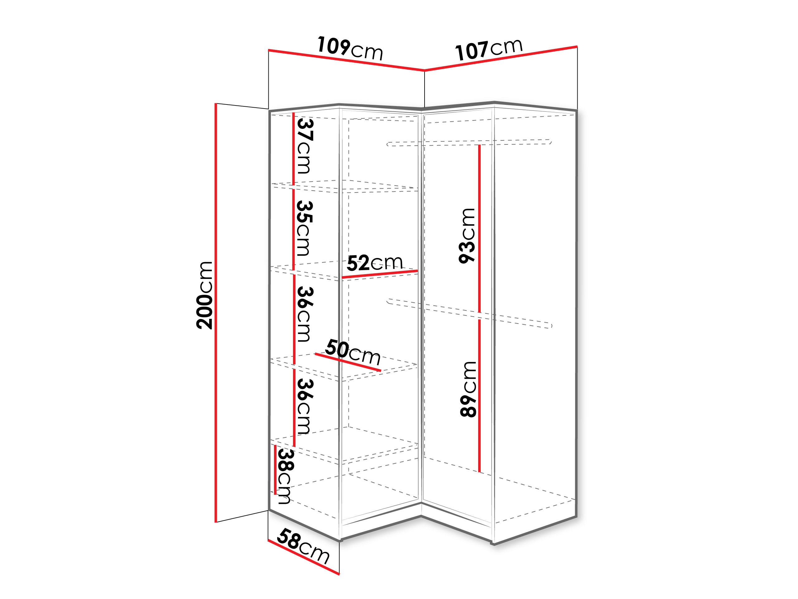 Armario de rincón Lombala 113
