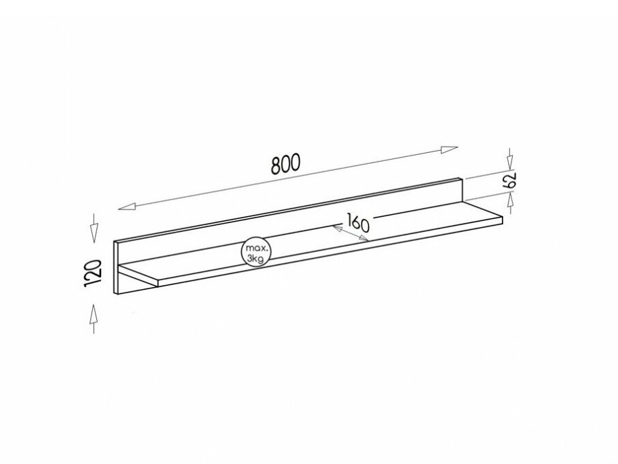 Estantería de pared Elmenou 104 (Antracita)