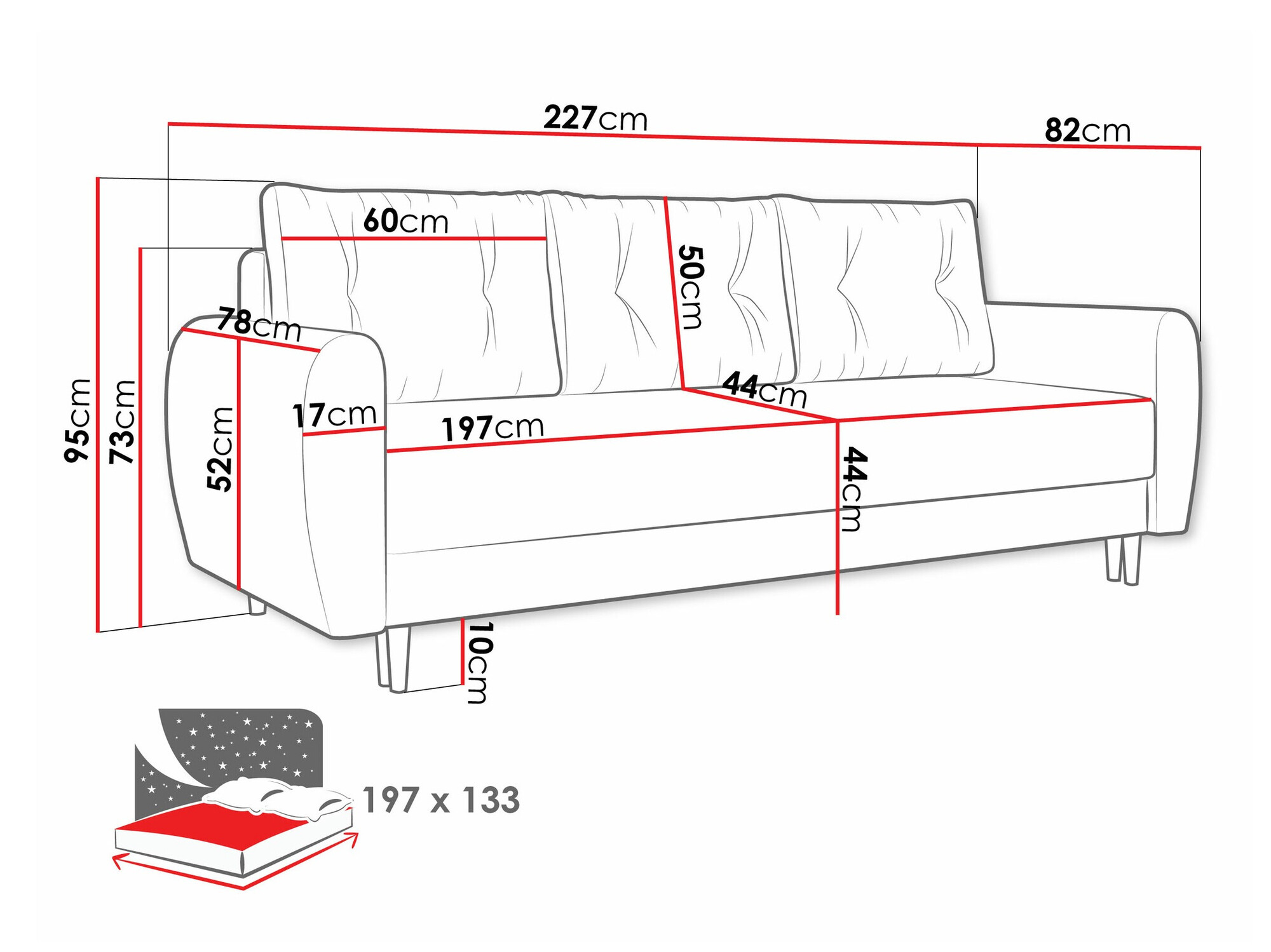 Sofá cama SP6427 con embalaje dañado