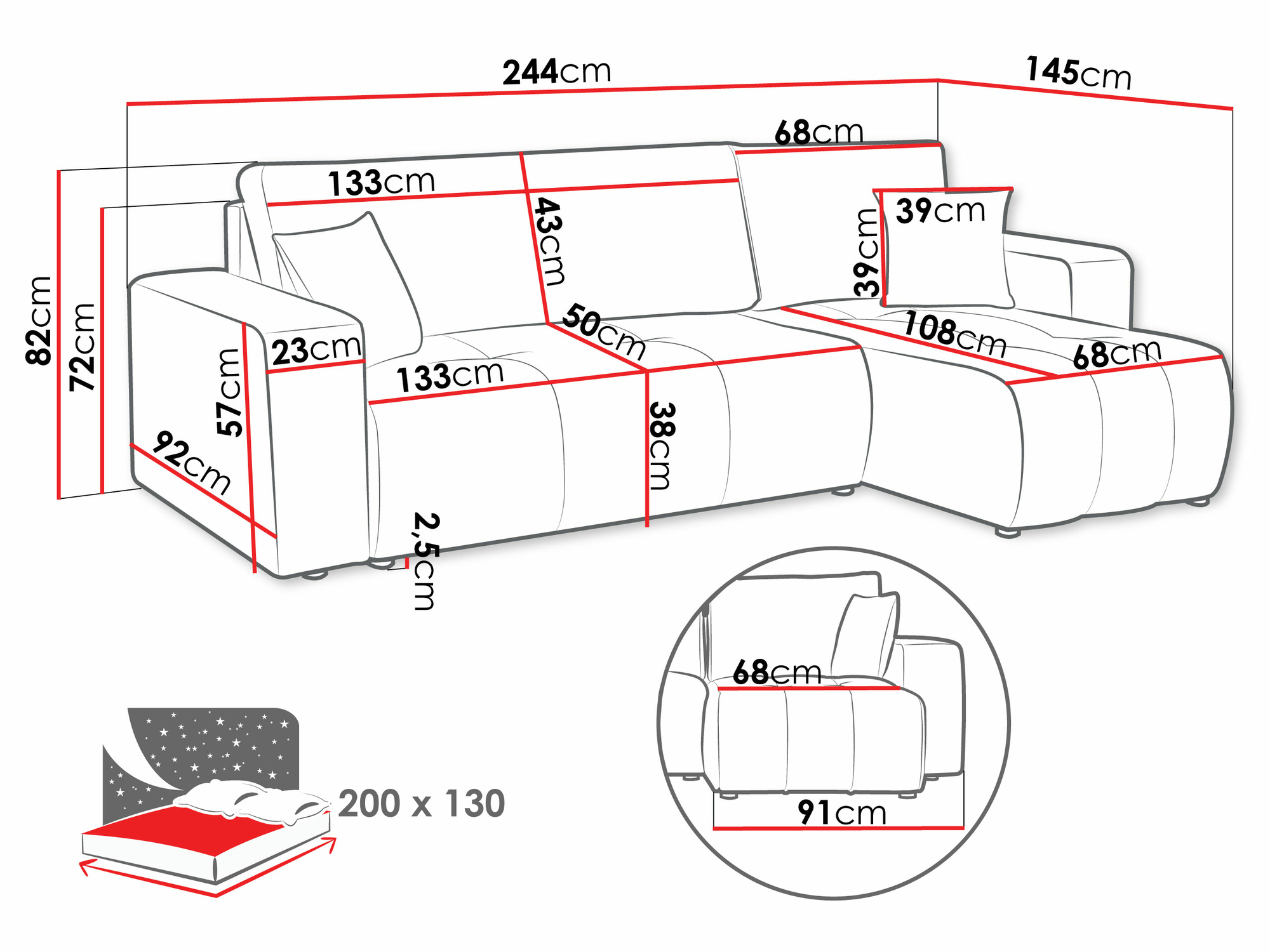 Sofá rinconero SP6432 con embalaje dañado