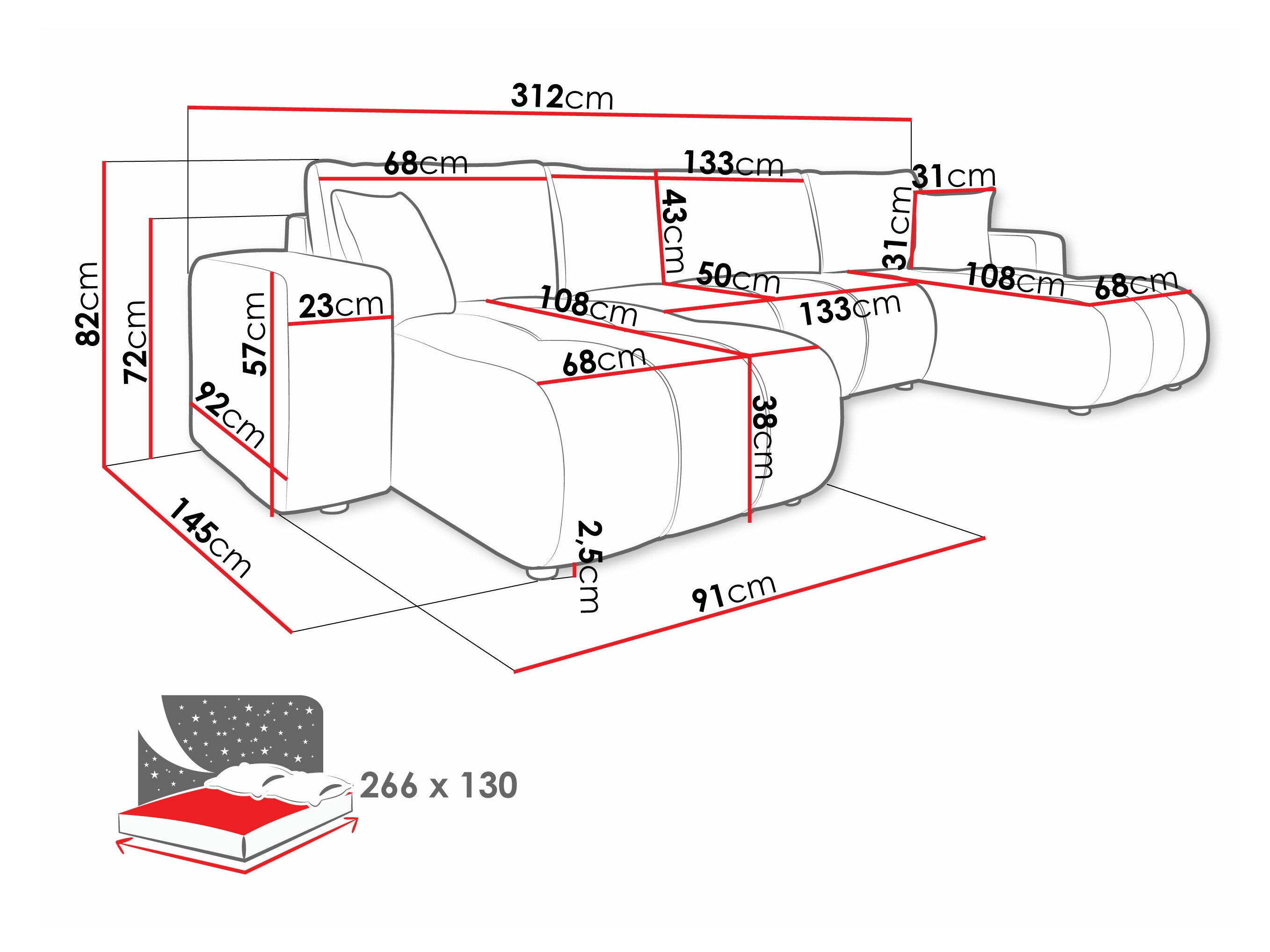 Sofá rinconero SP6433 con embalaje dañado