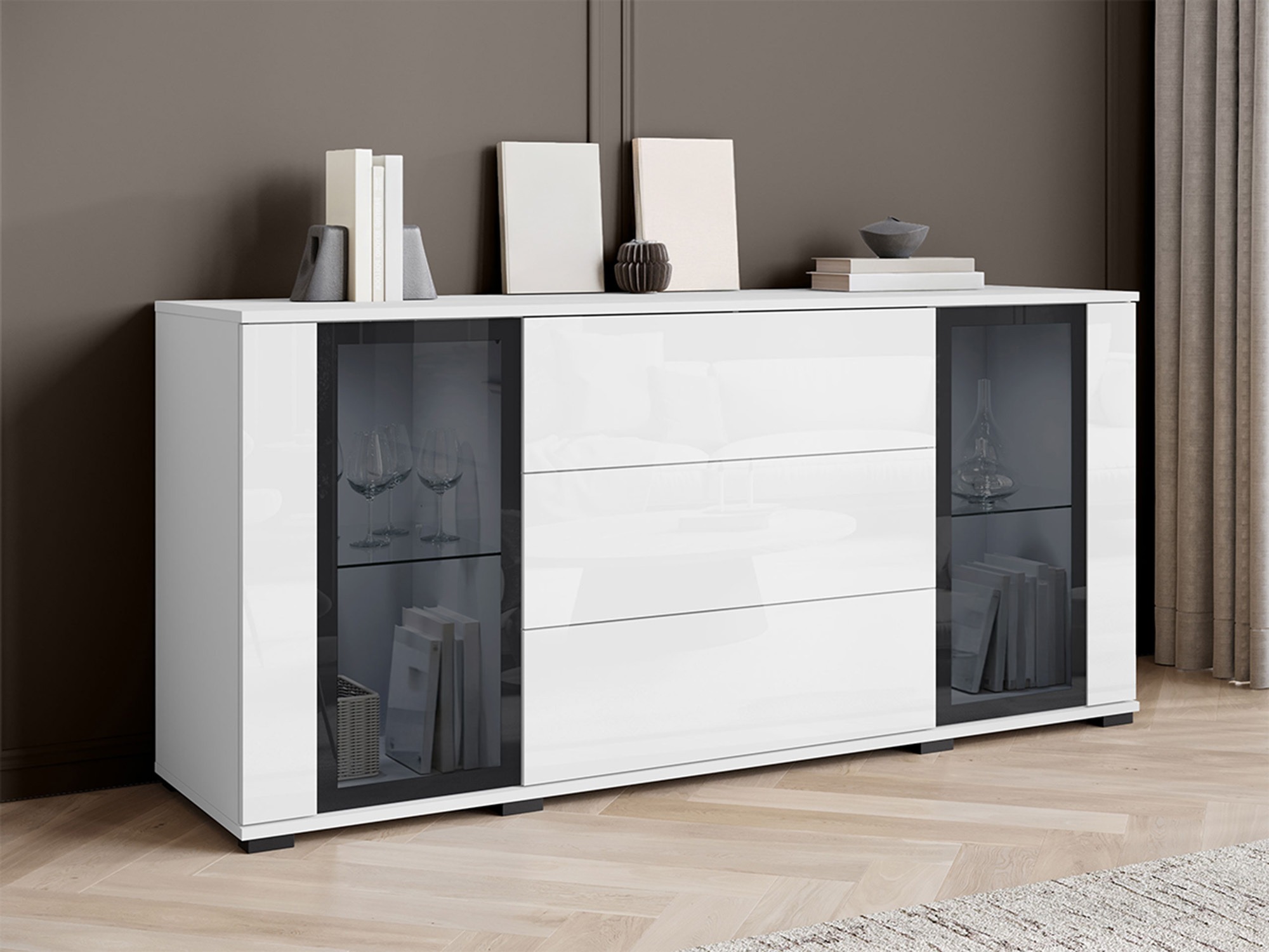 Cómoda Torcame 101 (Blanco + Blanco brillante)