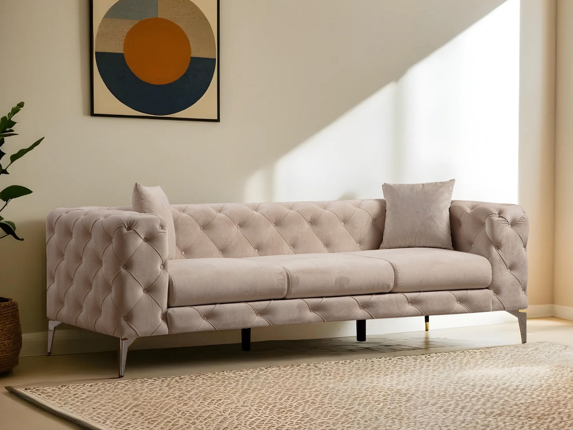Sofá chesterfield Altadena 356 (Beige)