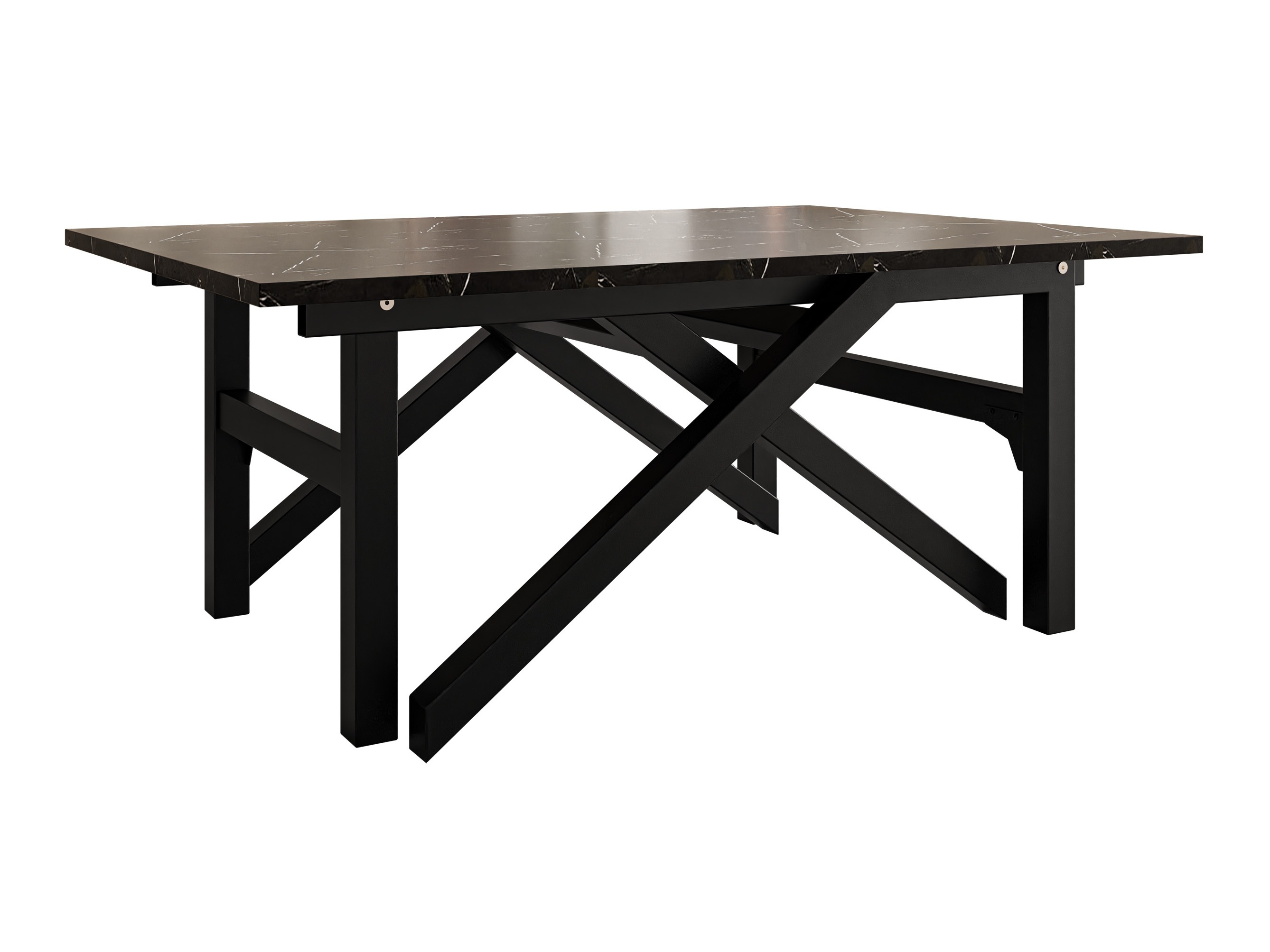 Mesa de centro convertible Oswego 151 (Mármol negro + Negro)