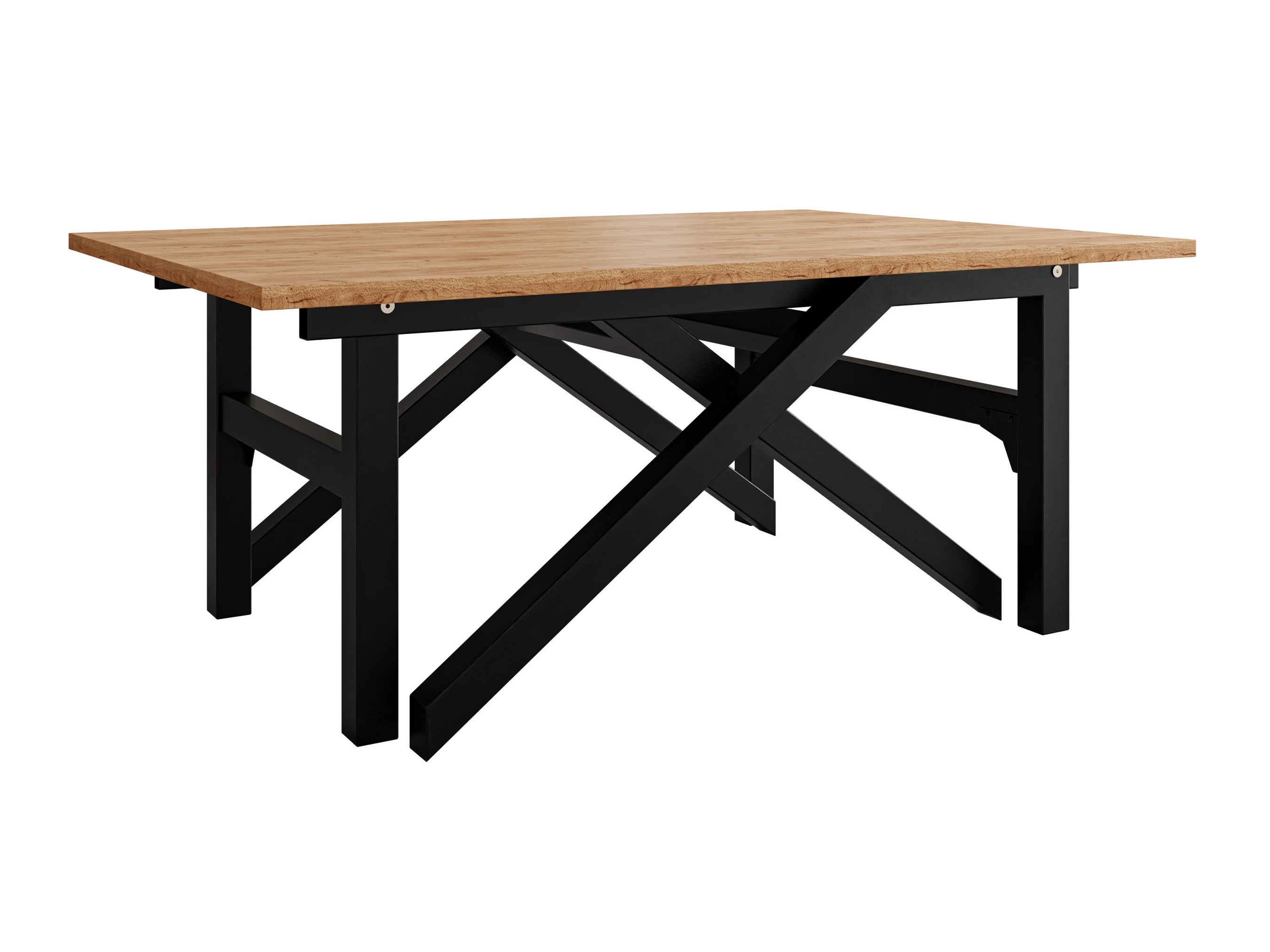 Mesa de centro convertible Oswego 151 (Roble dorado artesanal + Negro)