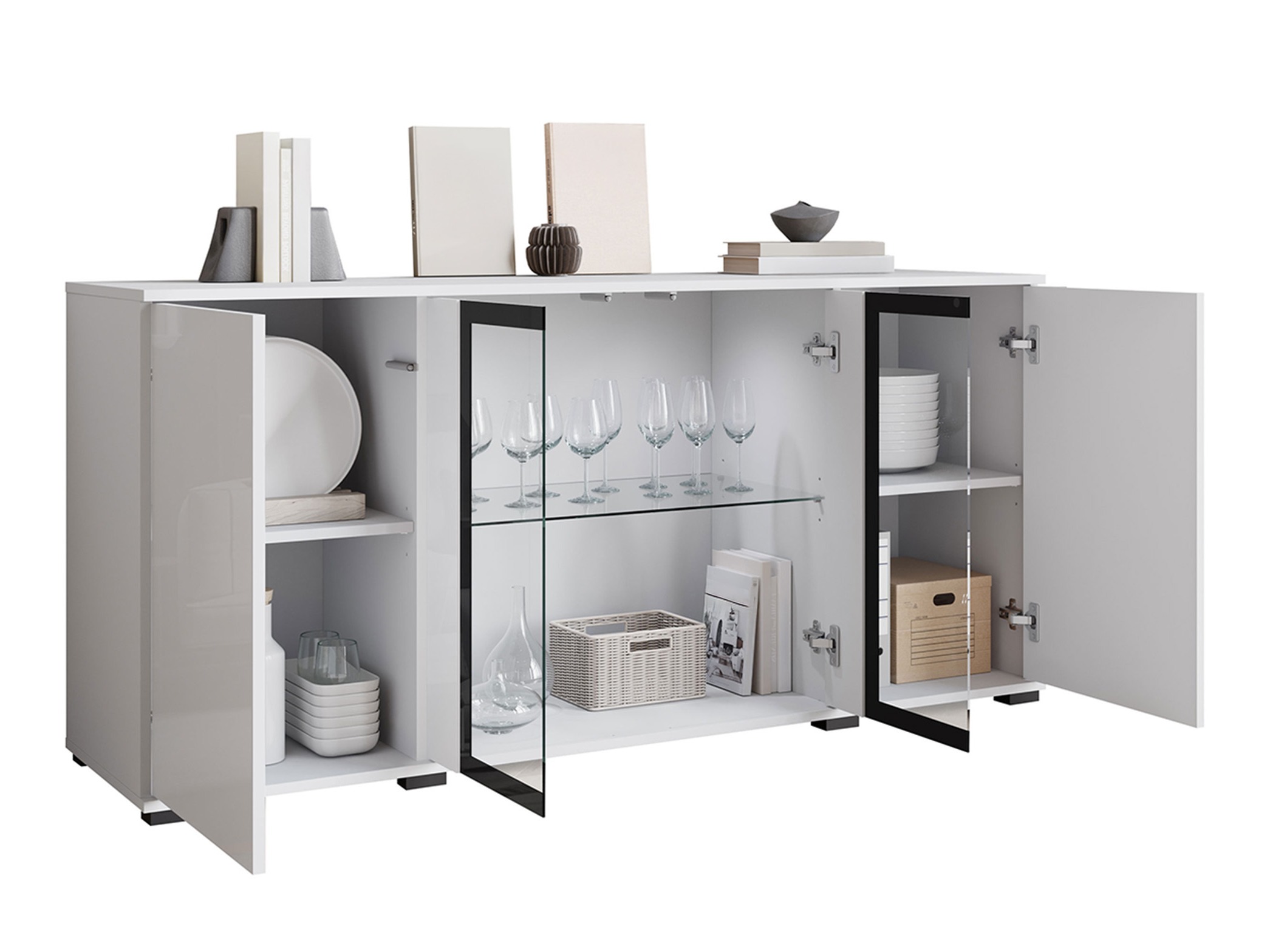 Aparador Torcame 102 (Roble wotan + Blanco brillante)