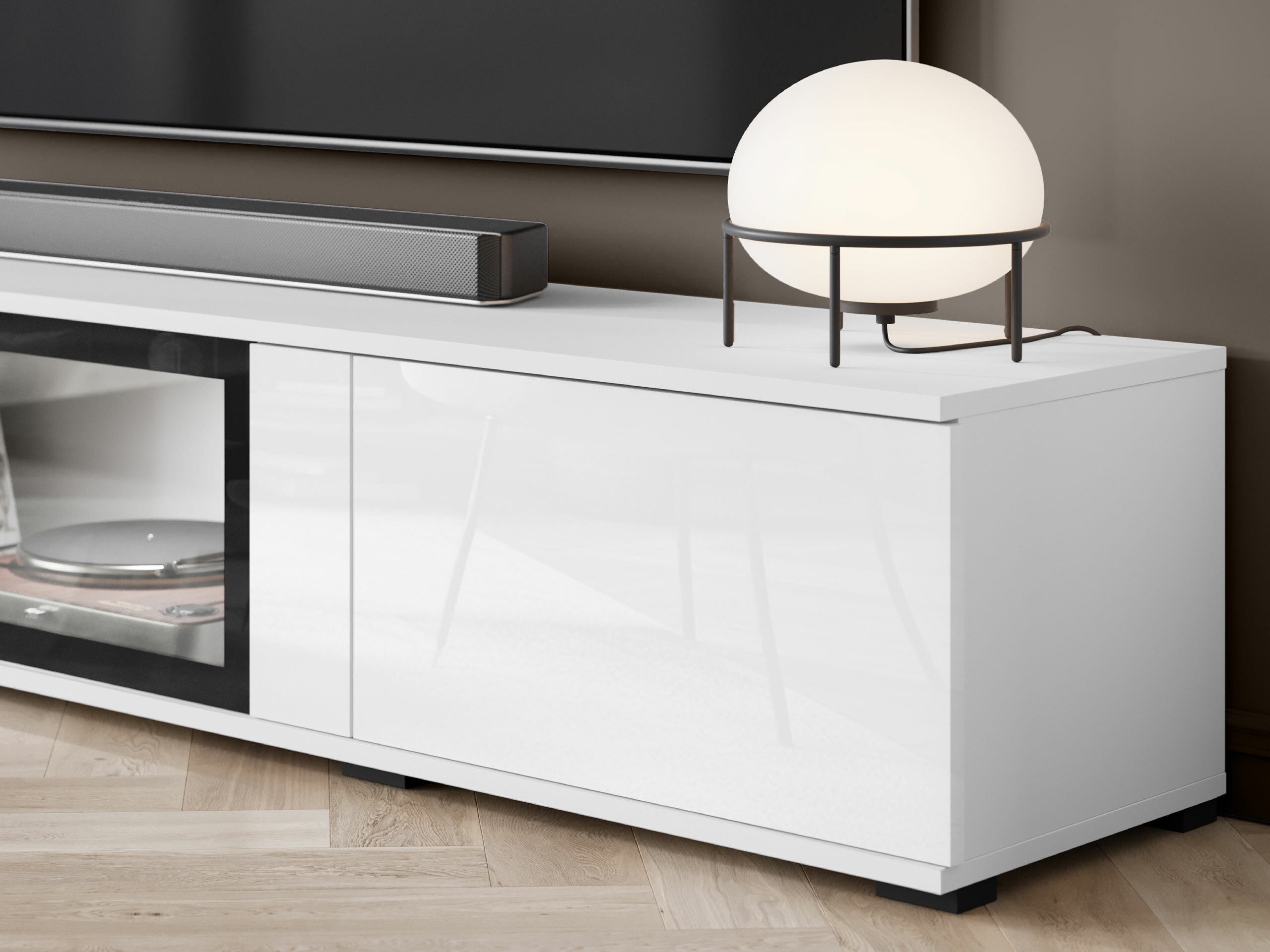 Conjunto de salón Torcame 103 (Blanco + Blanco brillante)