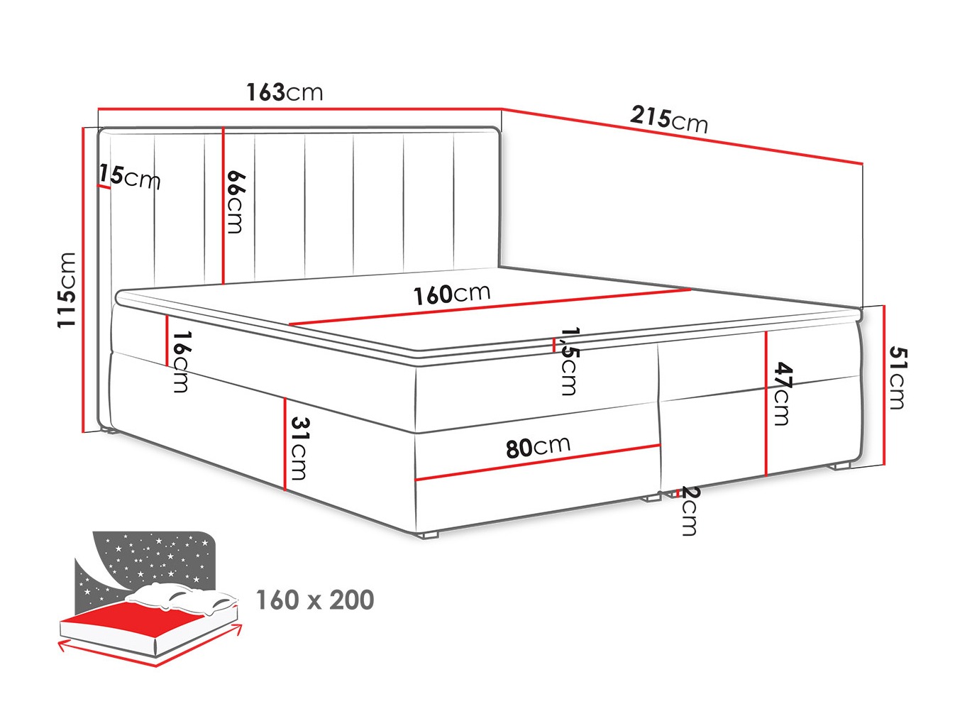 Cama continental Pomona 116 (Magic terciopelo 2213)