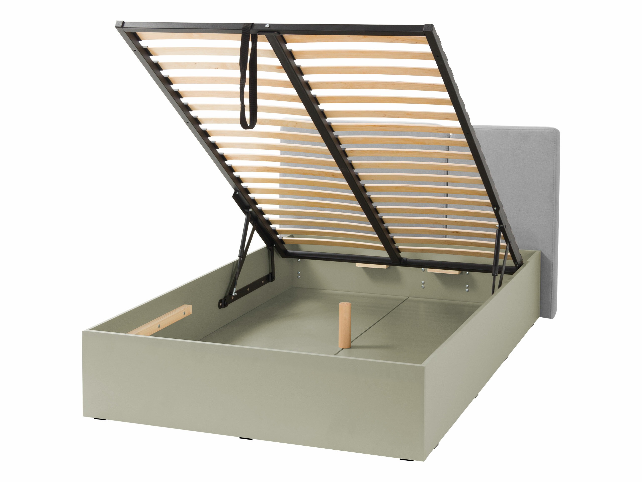 Cama Fiosono 112 (Verde polvoriento + Roble)