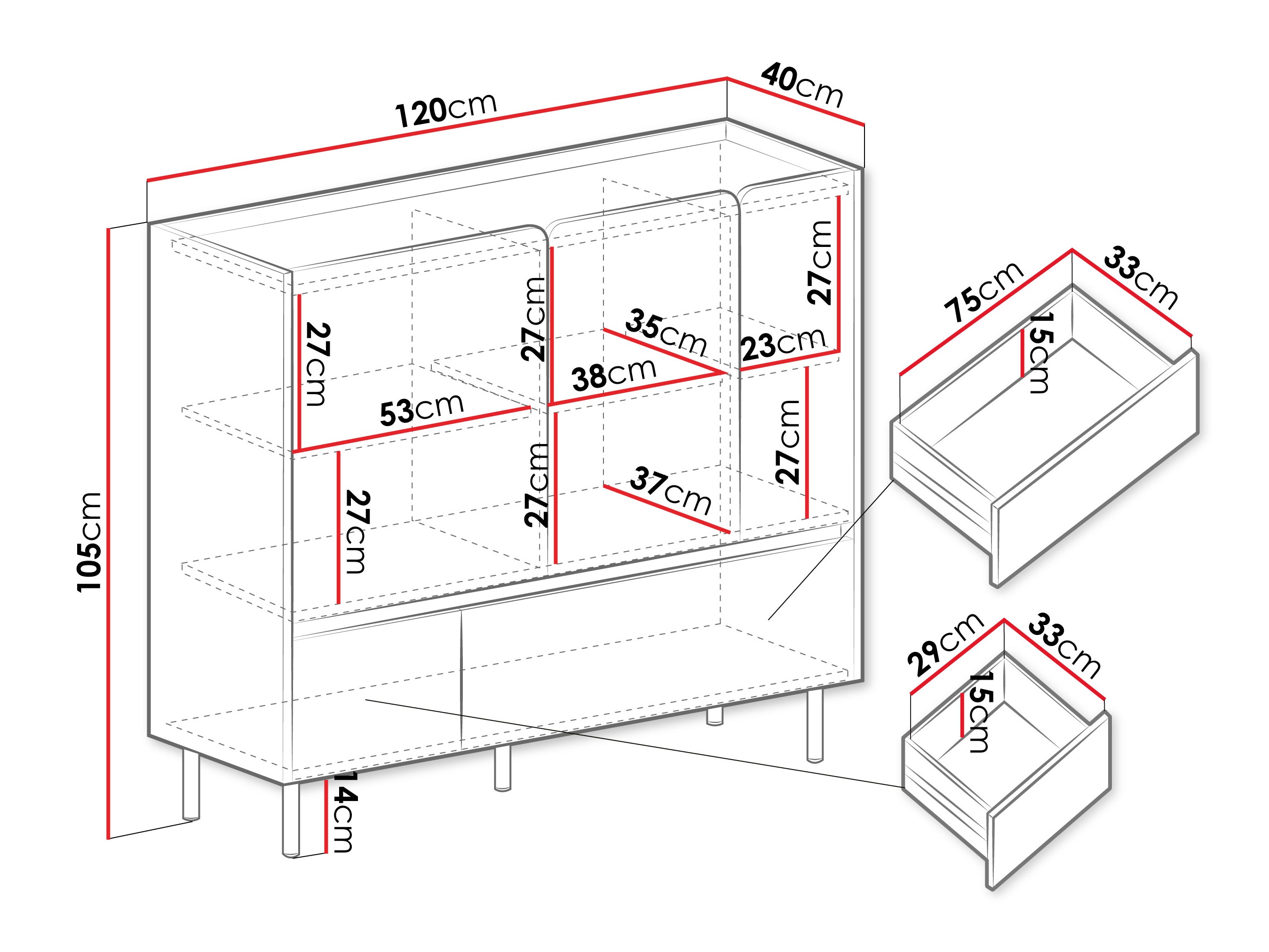 Cómoda Fiosono 107 (Eucalipto + Roble)