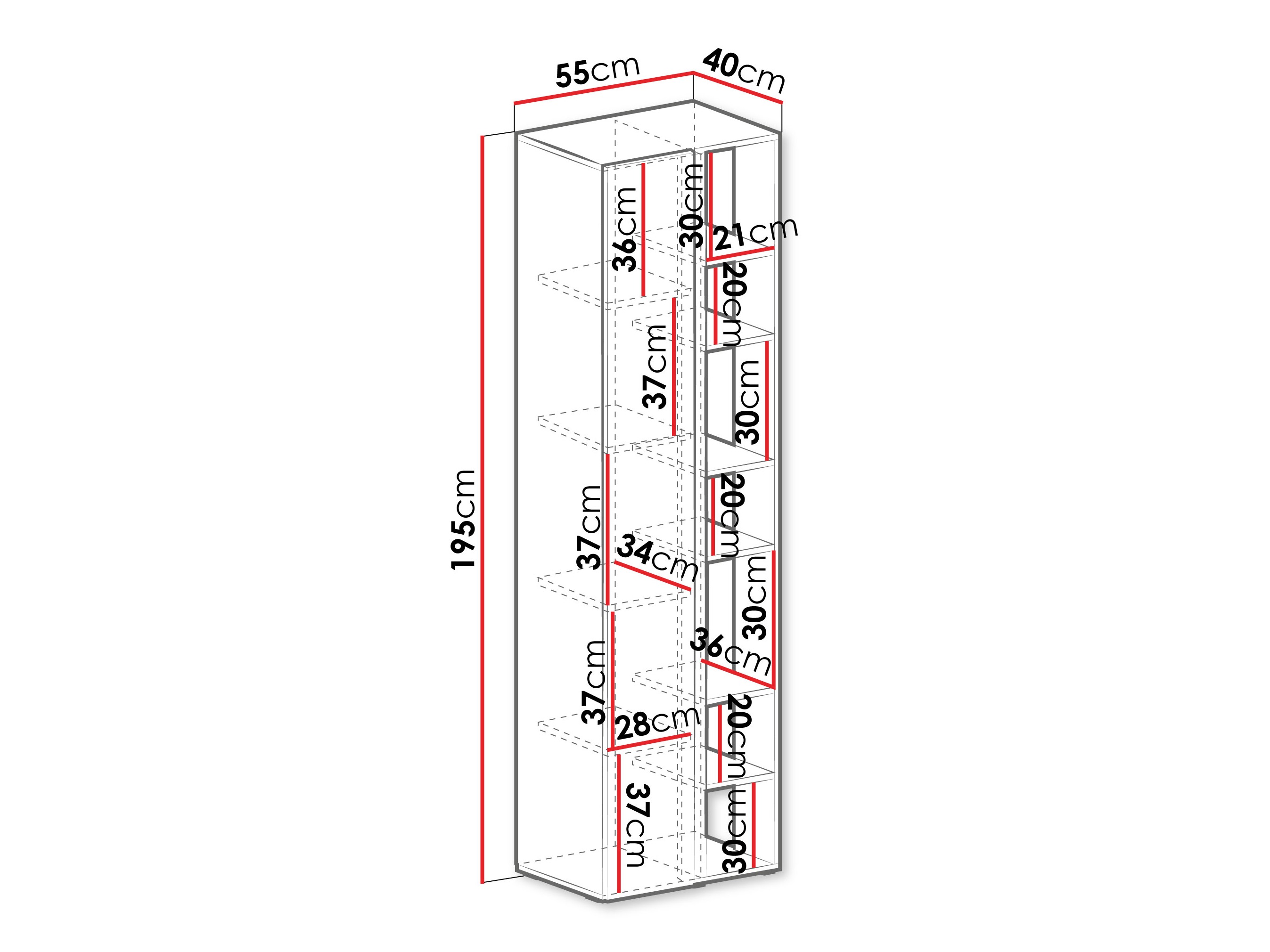 Estantería Fiosono 103 (Eucalipto + Roble)