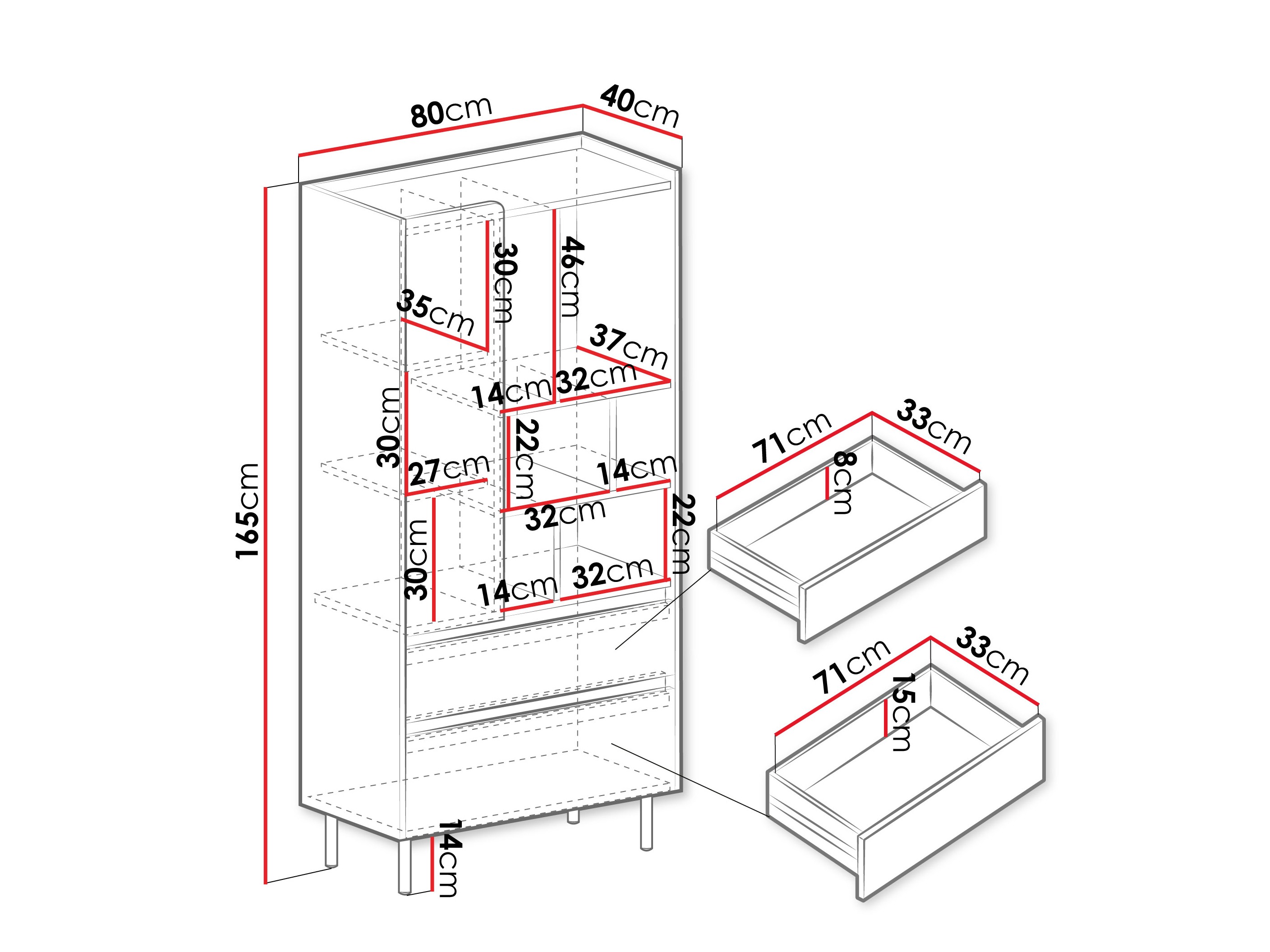 Estantería Fiosono 105 (Eucalipto + Roble)