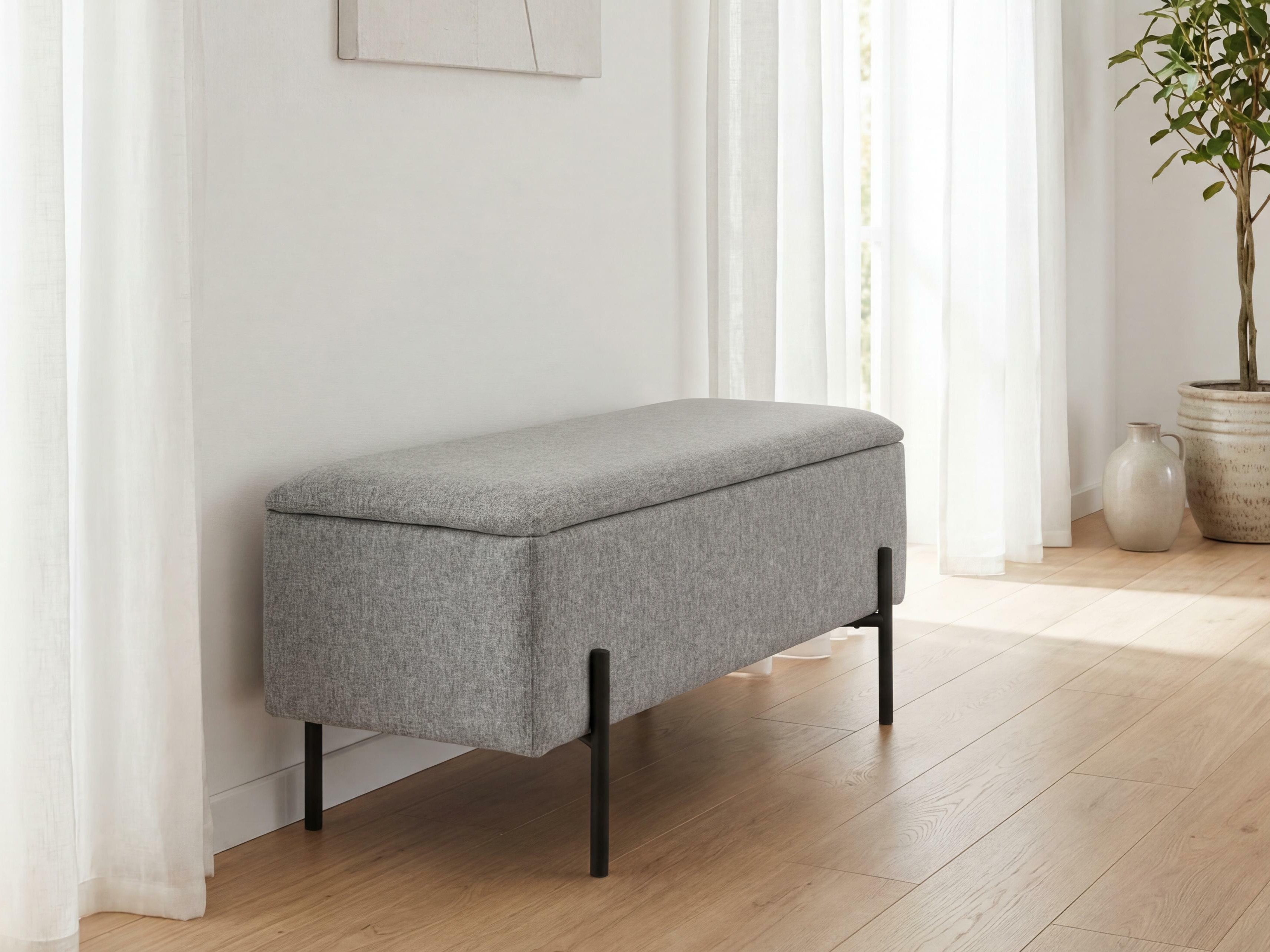 Banco tapizado Brea 138 (Gris claro)