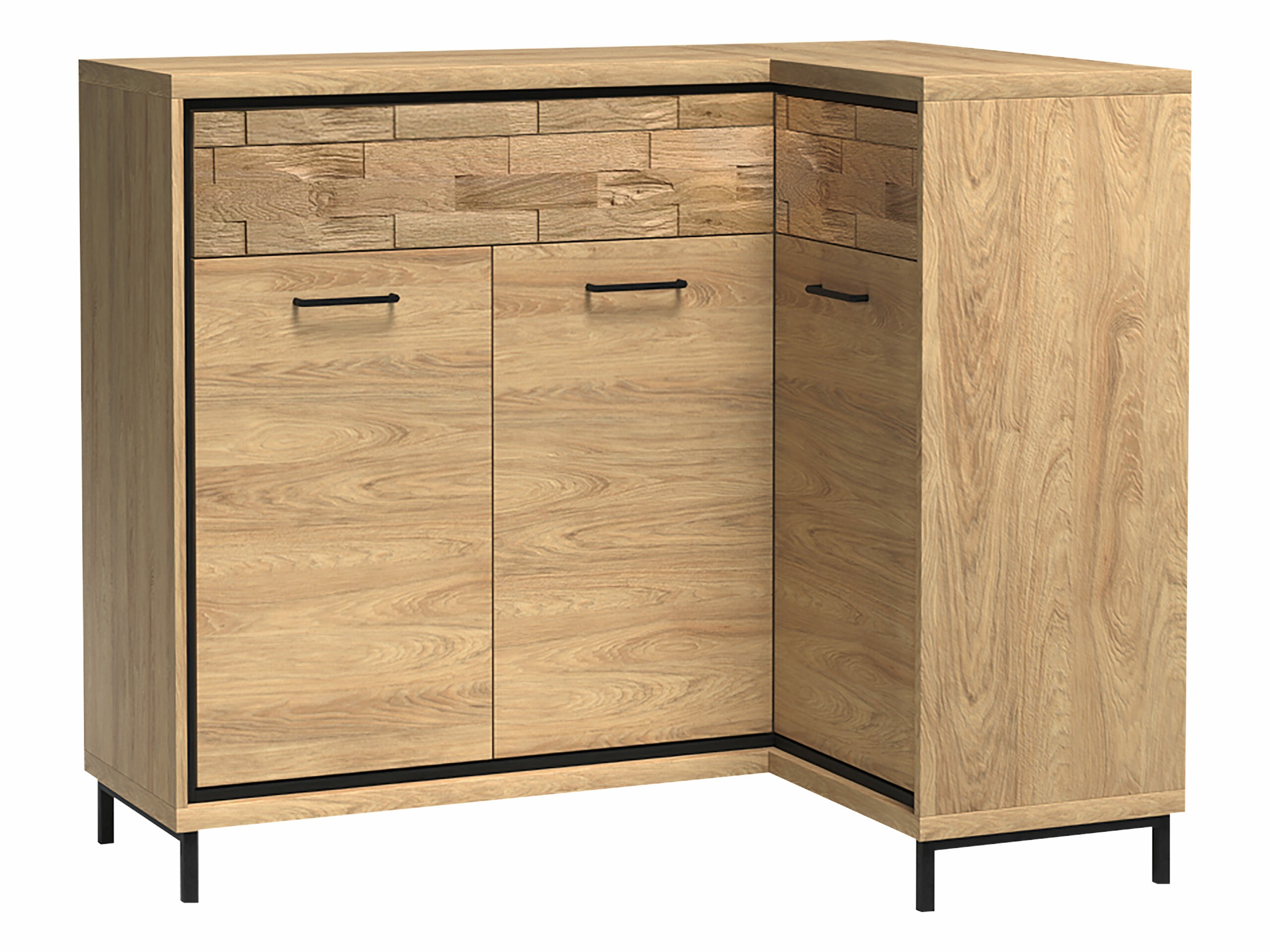 Cajonera de rincón Etrmoni 106 (Luminoso madera + Roble)