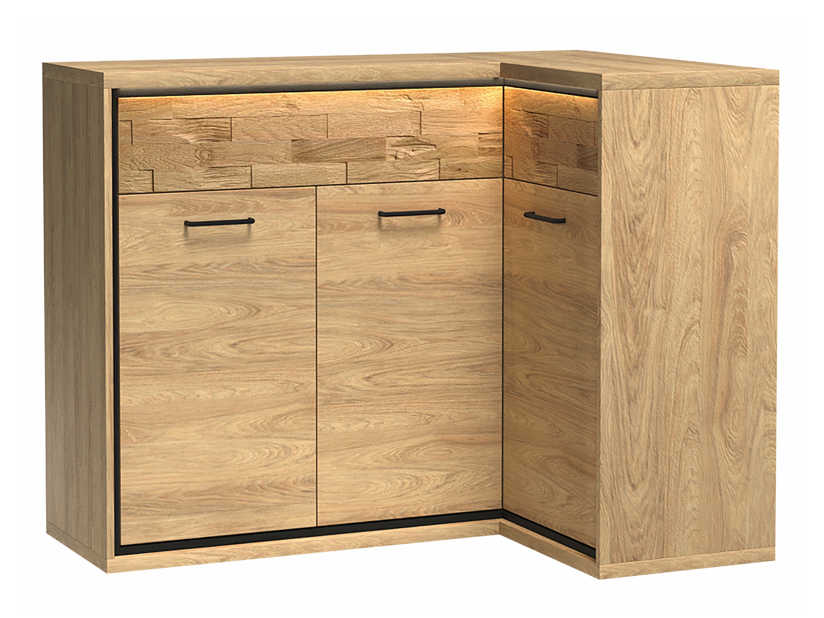 Cajonera de rincón Etrmoni 106 (Luminoso madera + Roble)