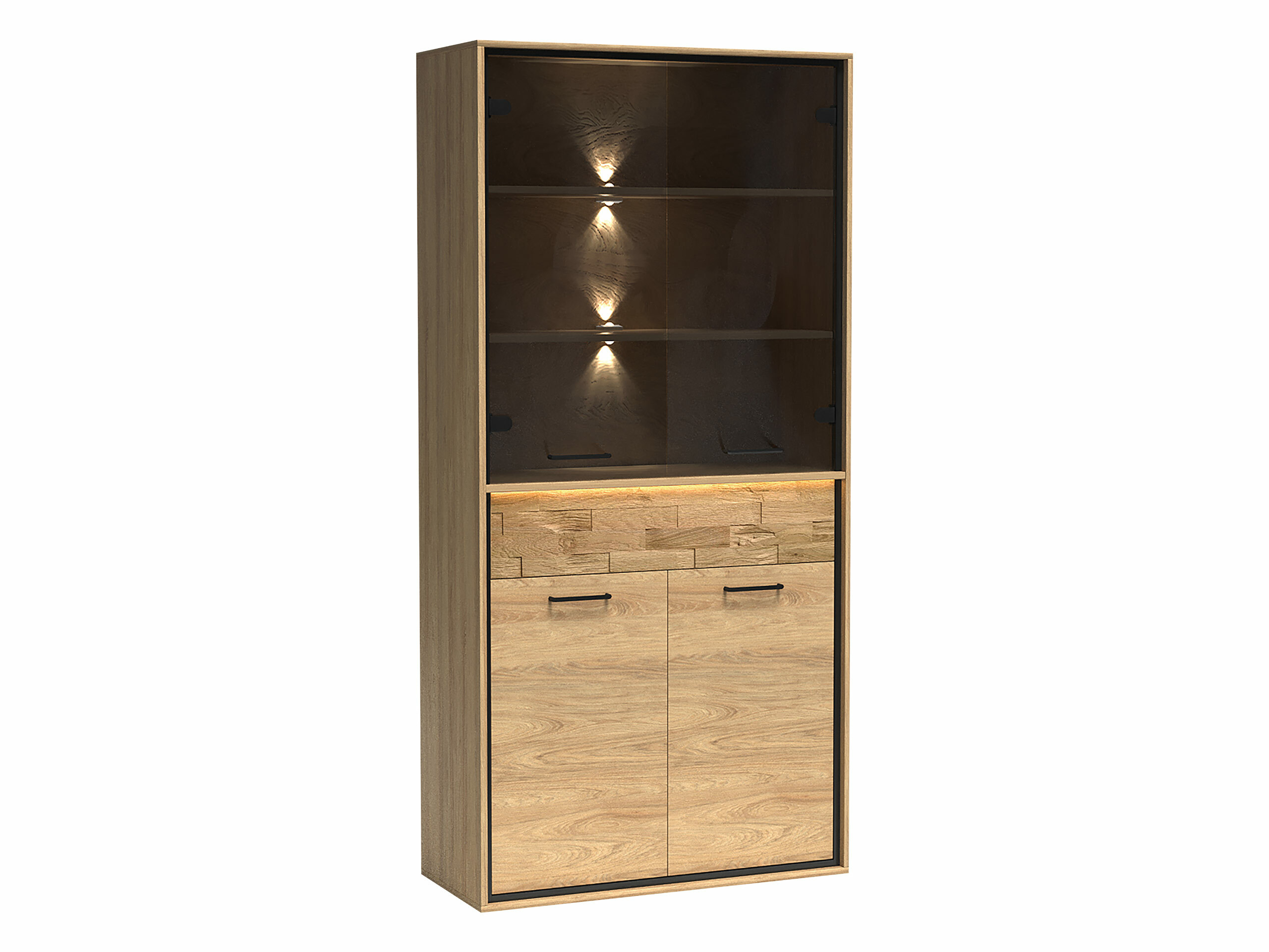 Estantería Etrmoni 102 (Luminoso madera + Roble)