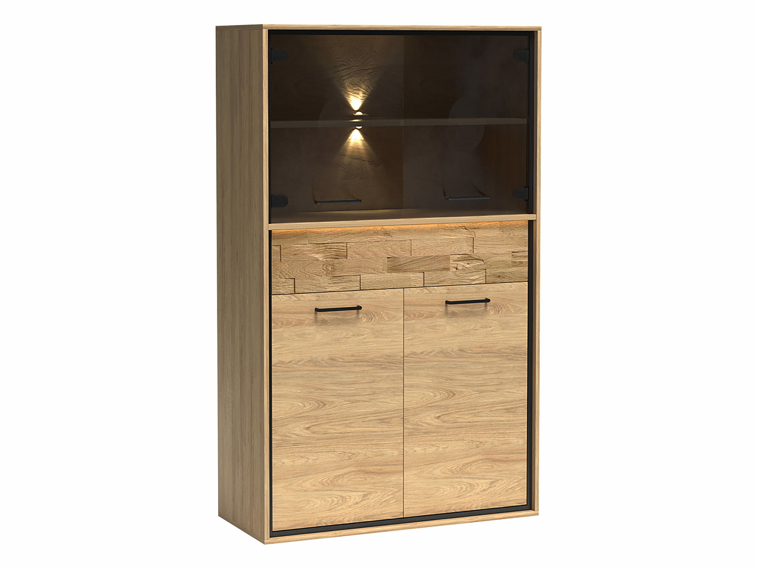 Estantería Etrmoni 107 (Luminoso madera + Roble)