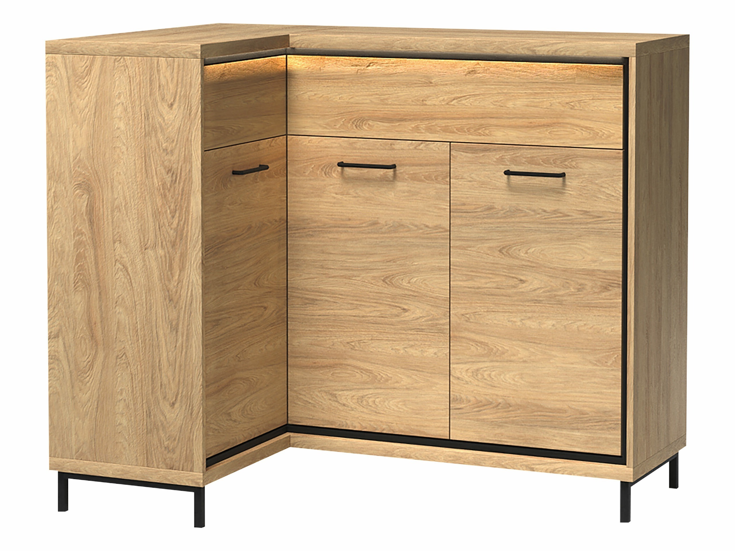 Cajonera de rincón Etrmoni 121 (Luminoso madera)