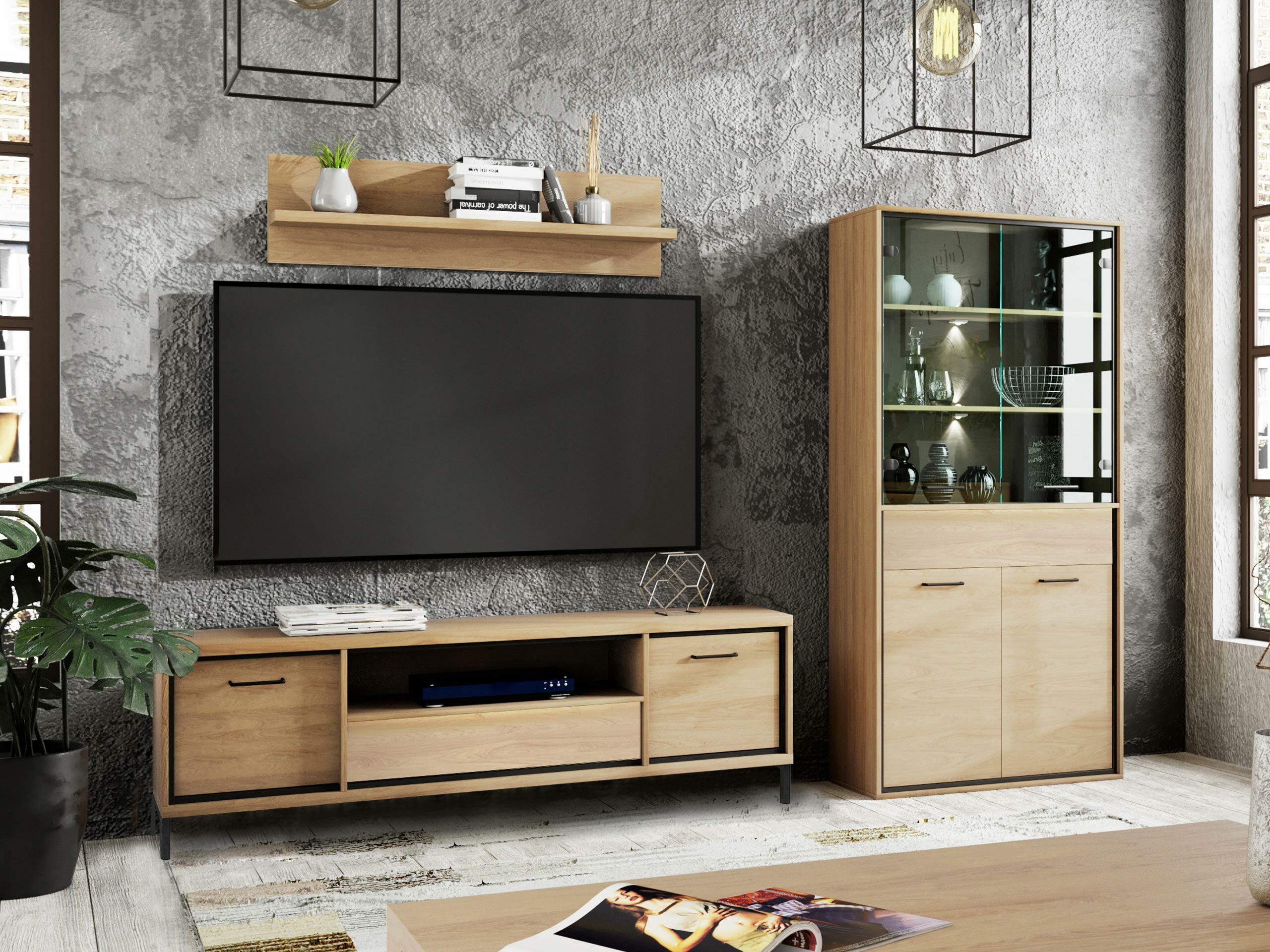 Conjunto de salón Etrmoni 119 (Luminoso madera)