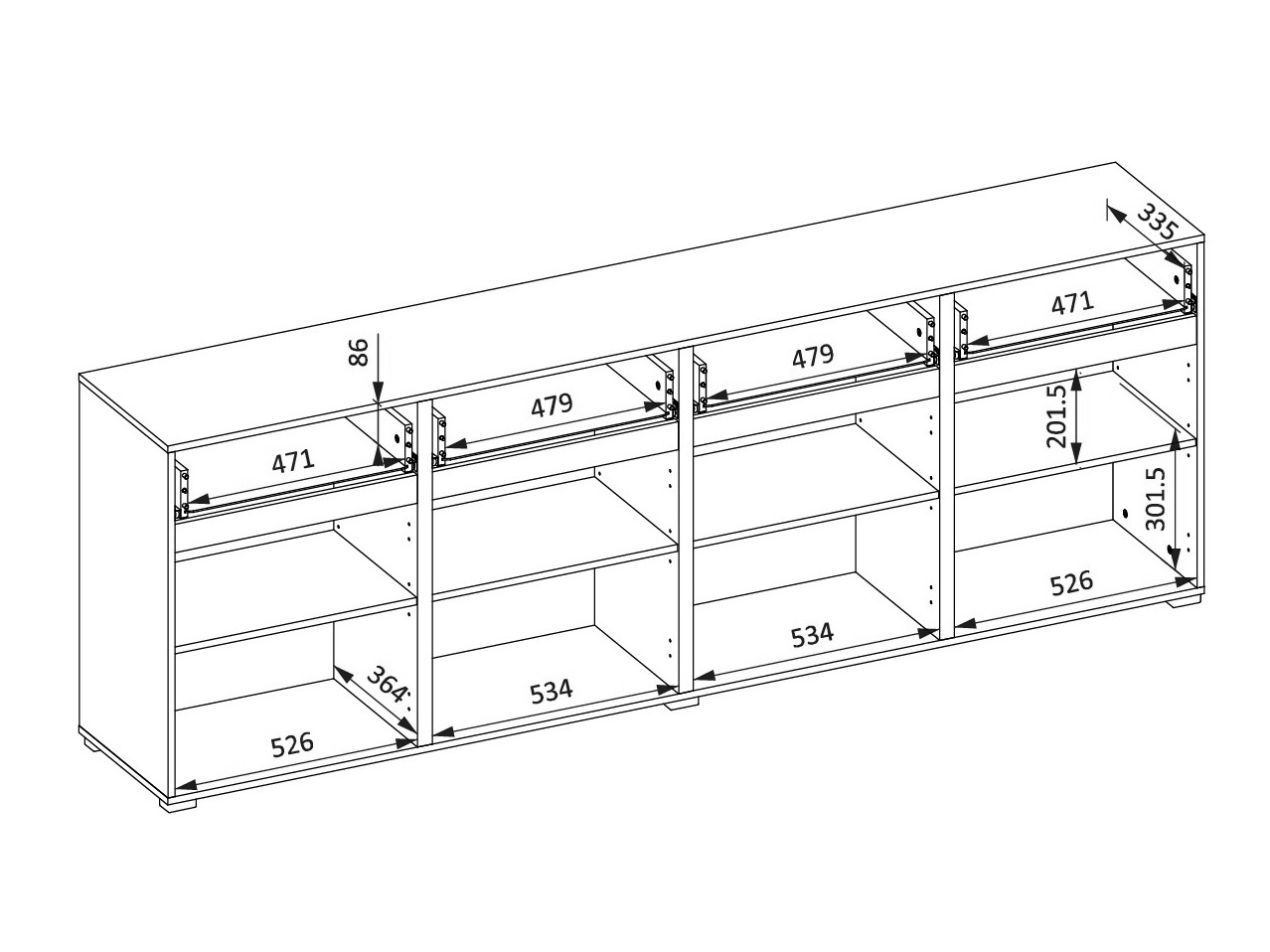 Cómoda Alfere 100 (Blanco)