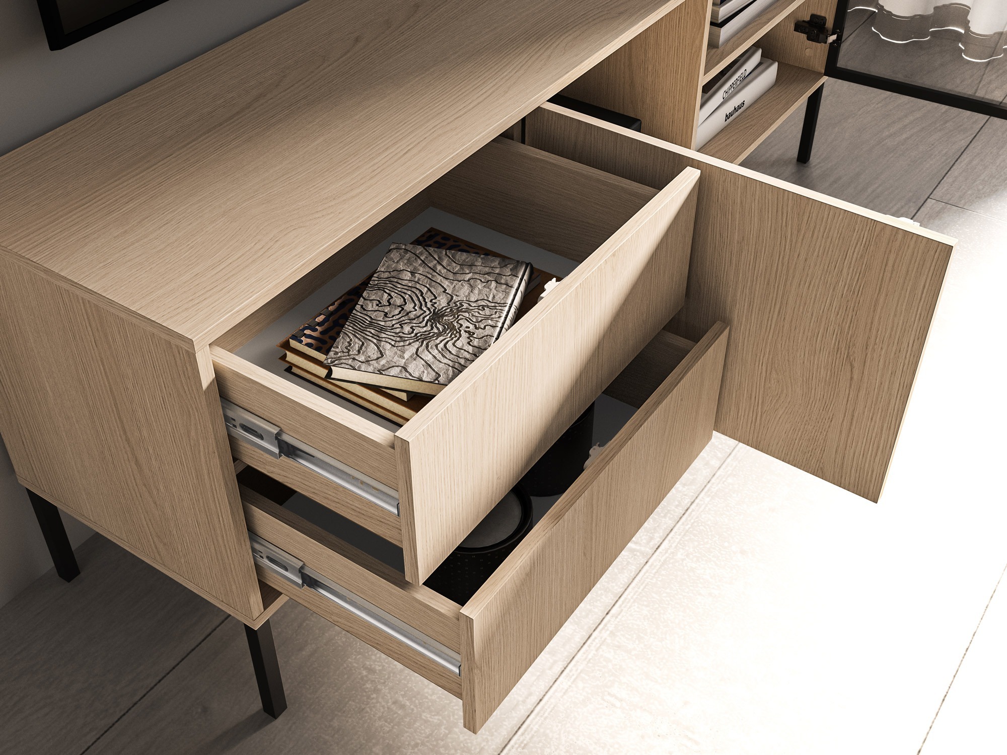 Conjunto de salón Virsalo 105 (Roble)