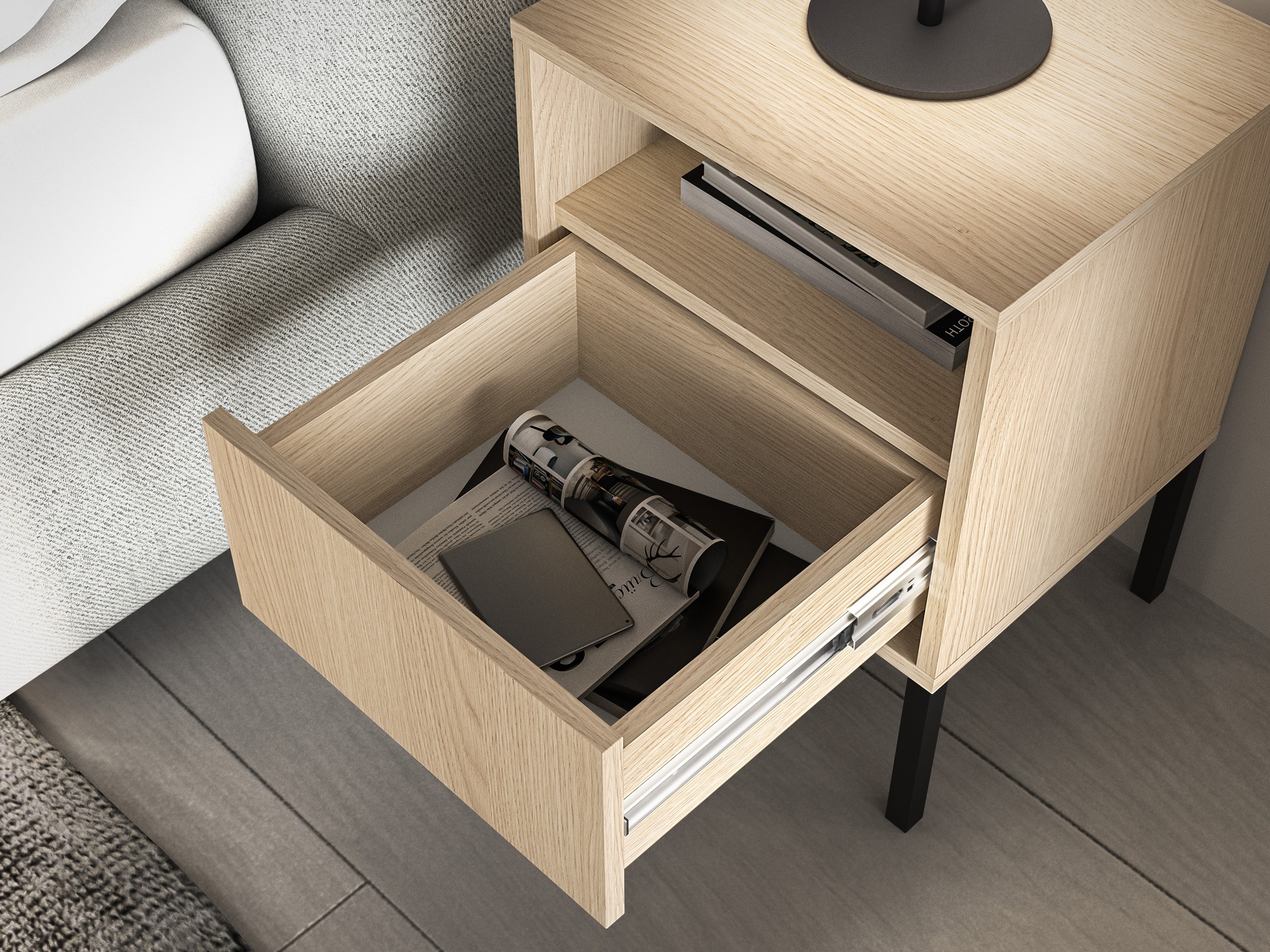 Mesilla de noche Virsalo 104 (Roble)