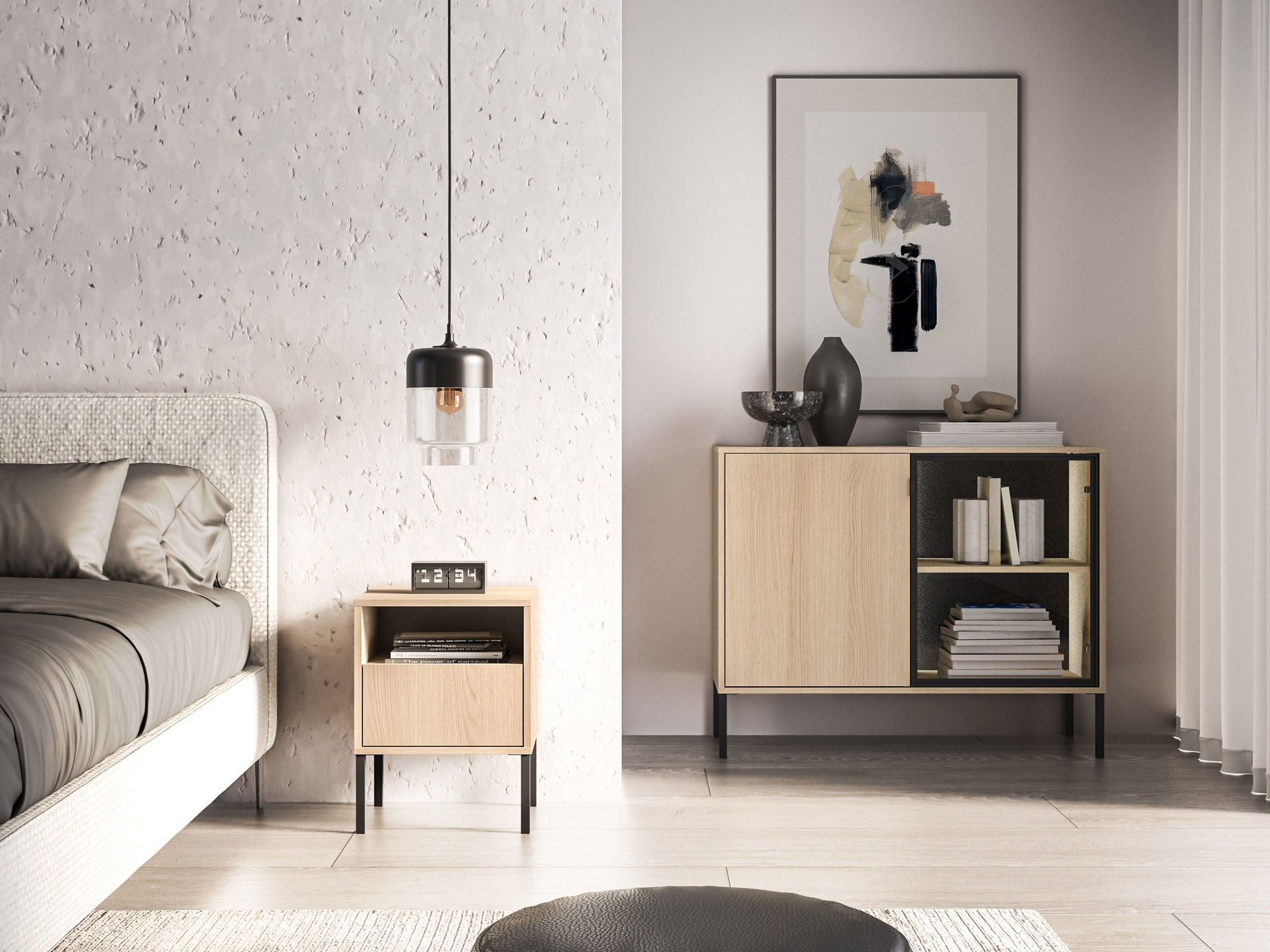 Mesilla de noche Virsalo 104 (Roble)