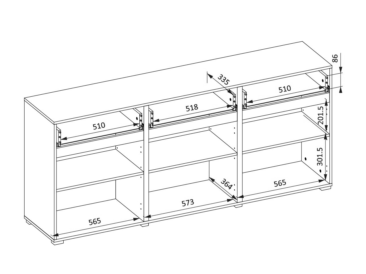 Cómoda Alfere 103 (Blanco)