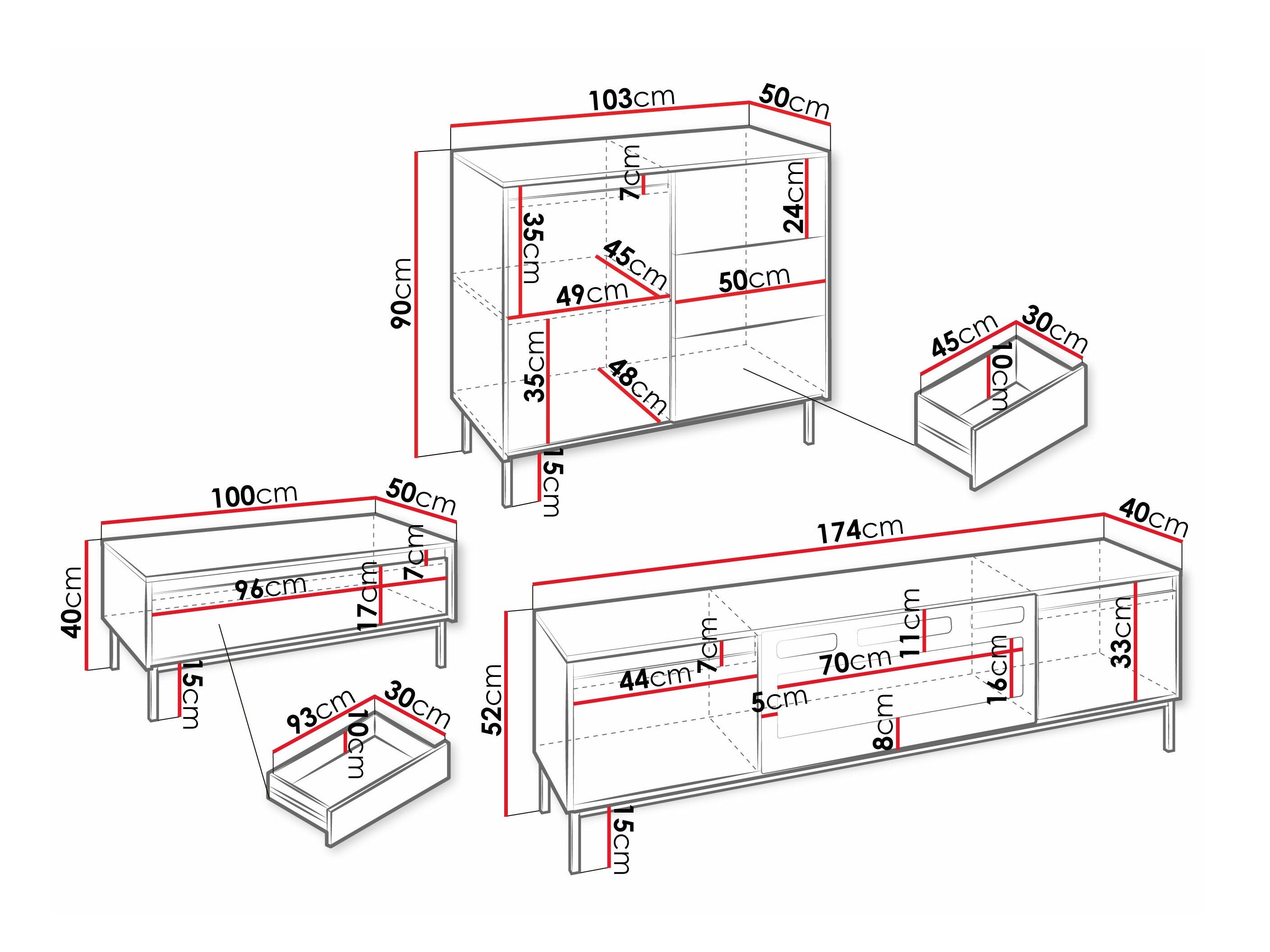 Conjunto de salón Comfivo Delruva IV (Blanco)