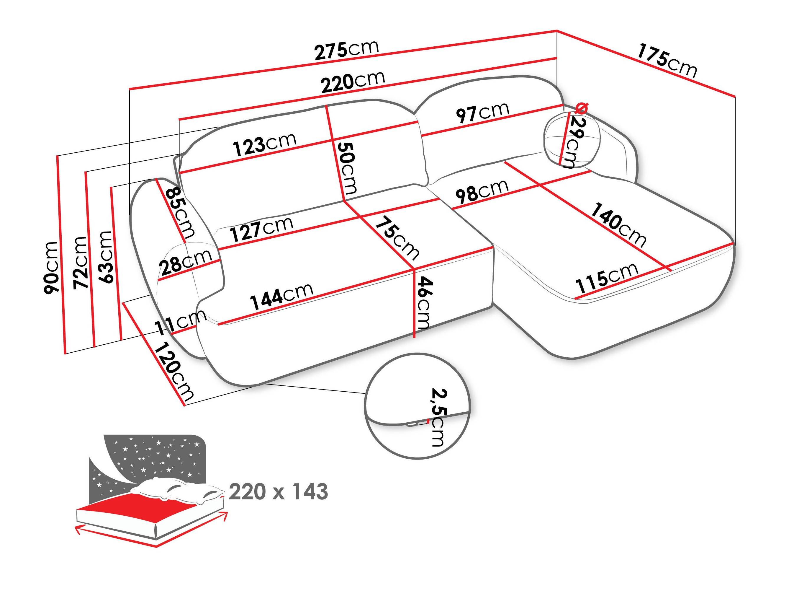 Sofá rinconero TrendyNest 110 (Now Or Never 03)
