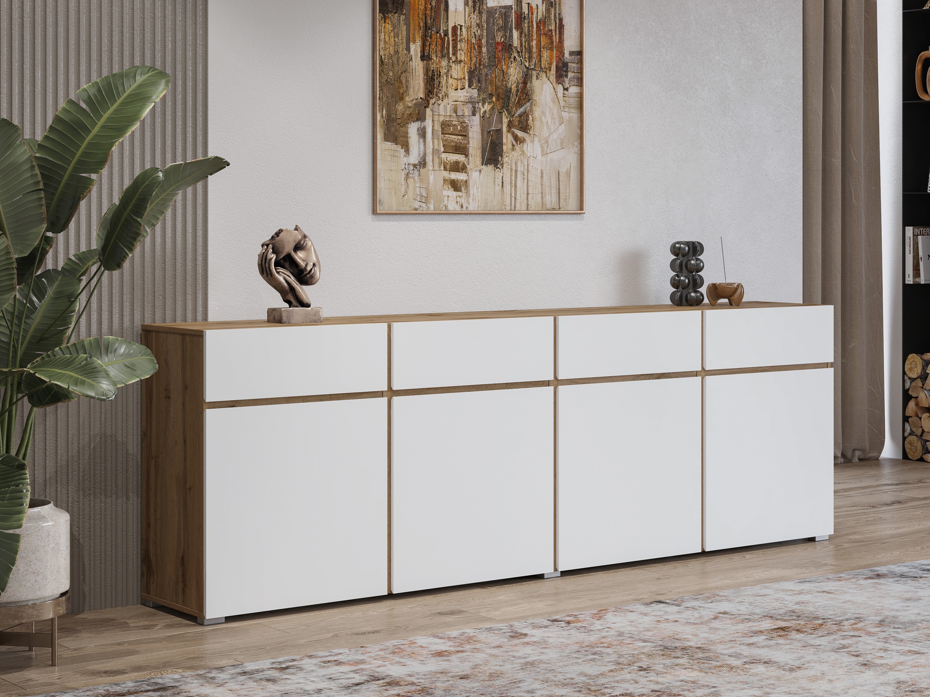 Cómoda Alfere 100 (Roble wotan + Blanco)