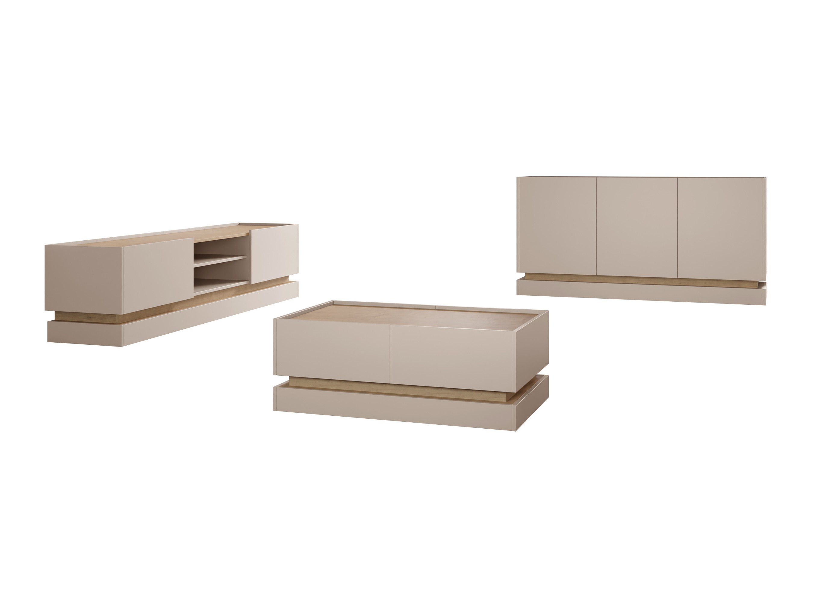 Conjunto de salón Comfivo Tilia (Cachemira + Roble)