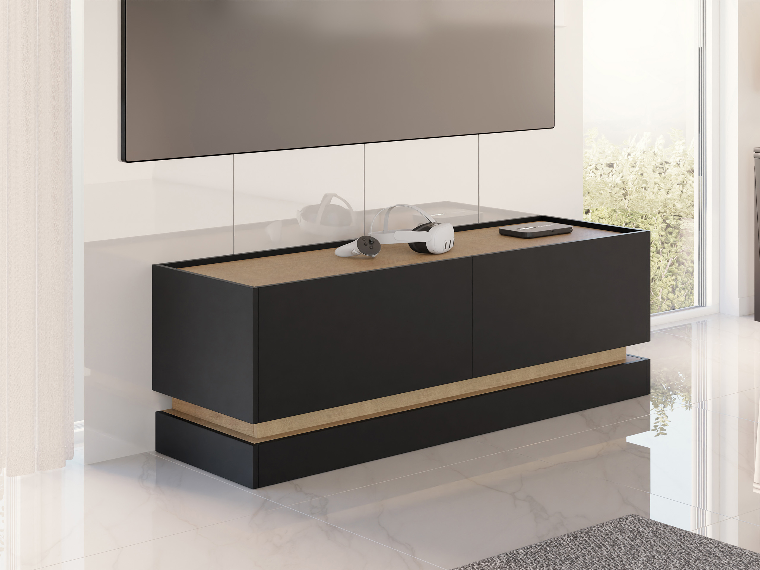 Mueble TV Comfivo Dalvenu 105 (Negro + Roble)