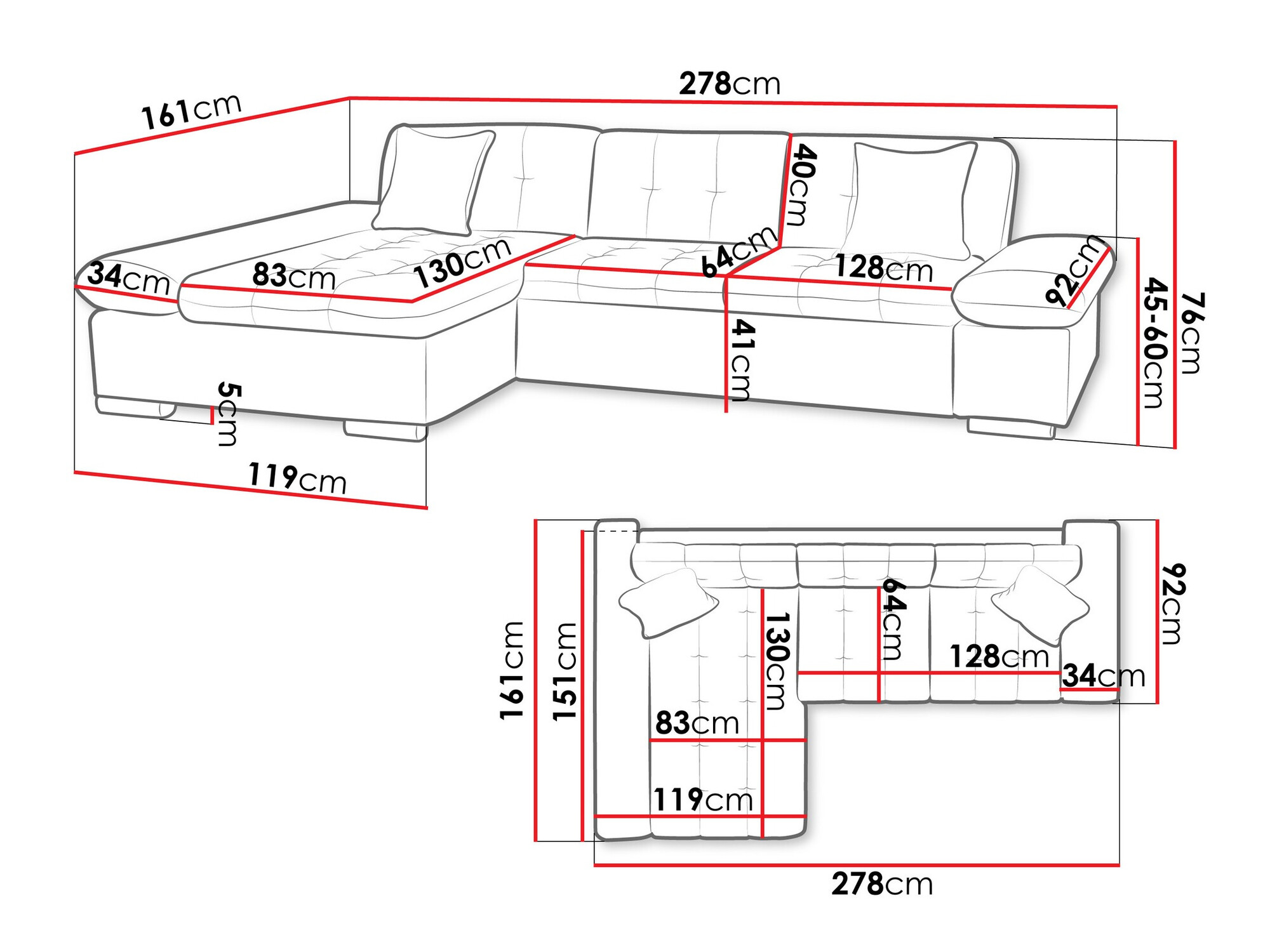 Sofá rinconero SP6465