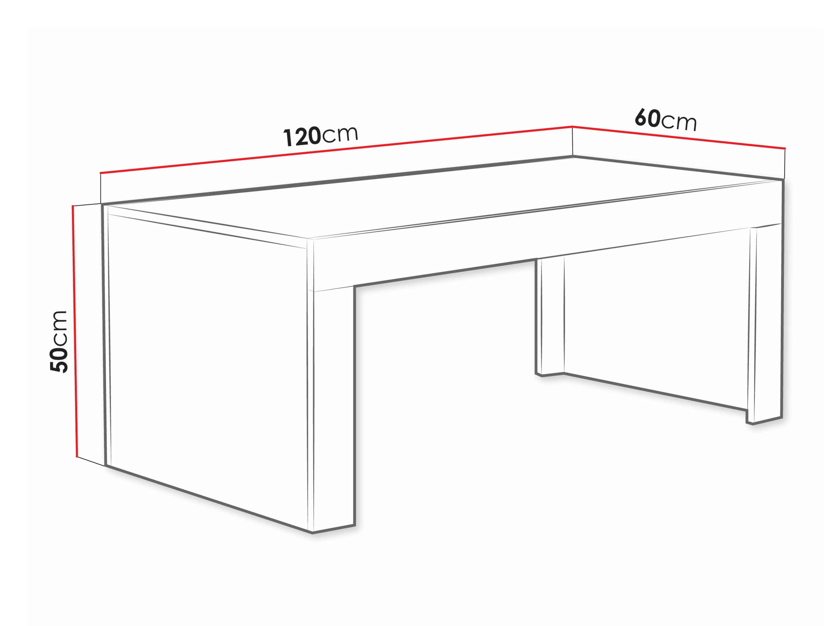 Mesa de centro Charlotte 107 (Blanco + Blanco brillante)