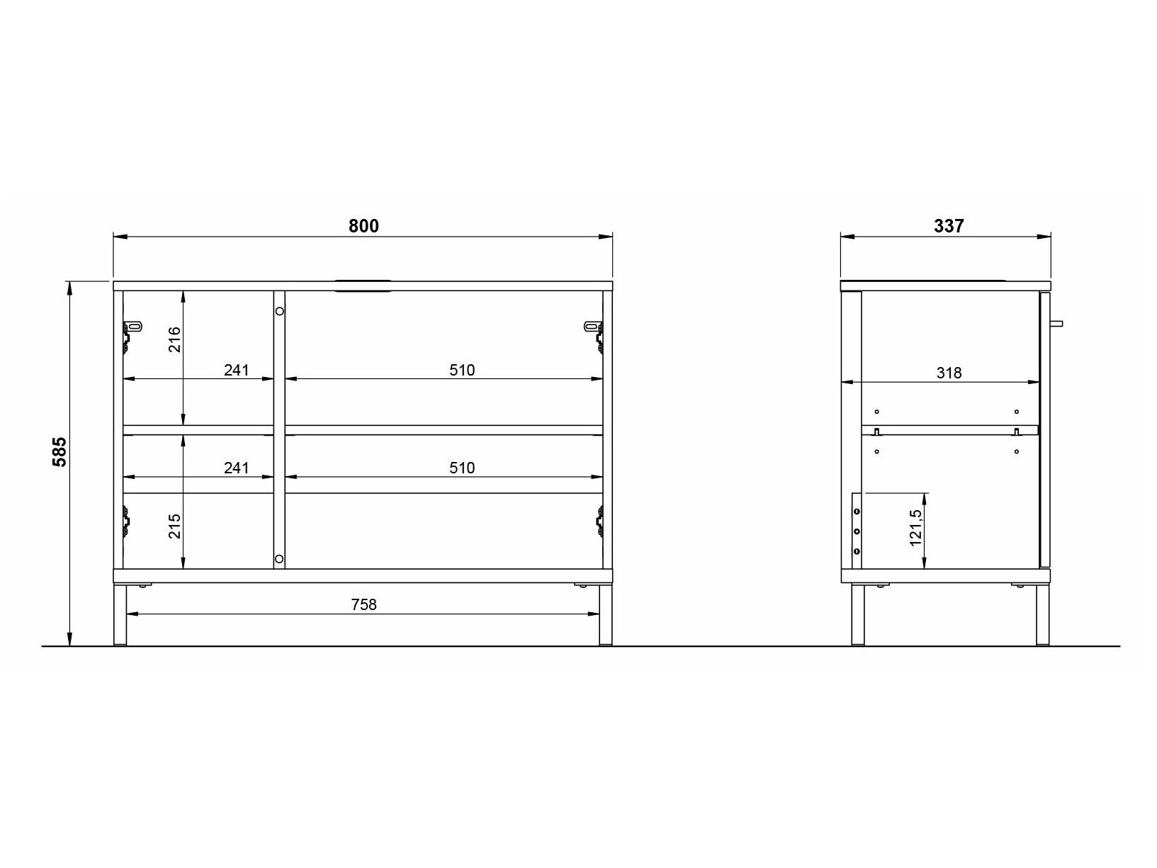Armario de baño de pie para lavabo Ruvlevu 100 (Grafito + Navarra roble)