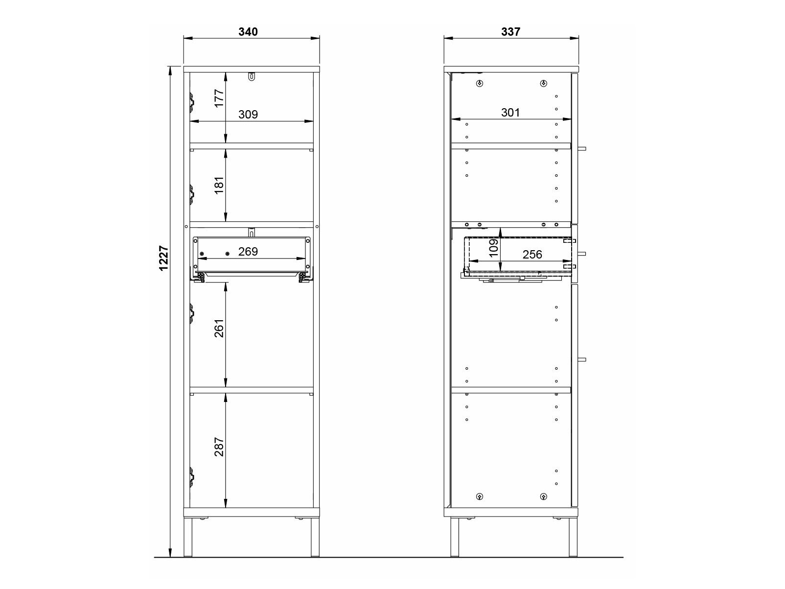 Armario de pie para baño Ruvlevu 101 (Grafito + Navarra roble)