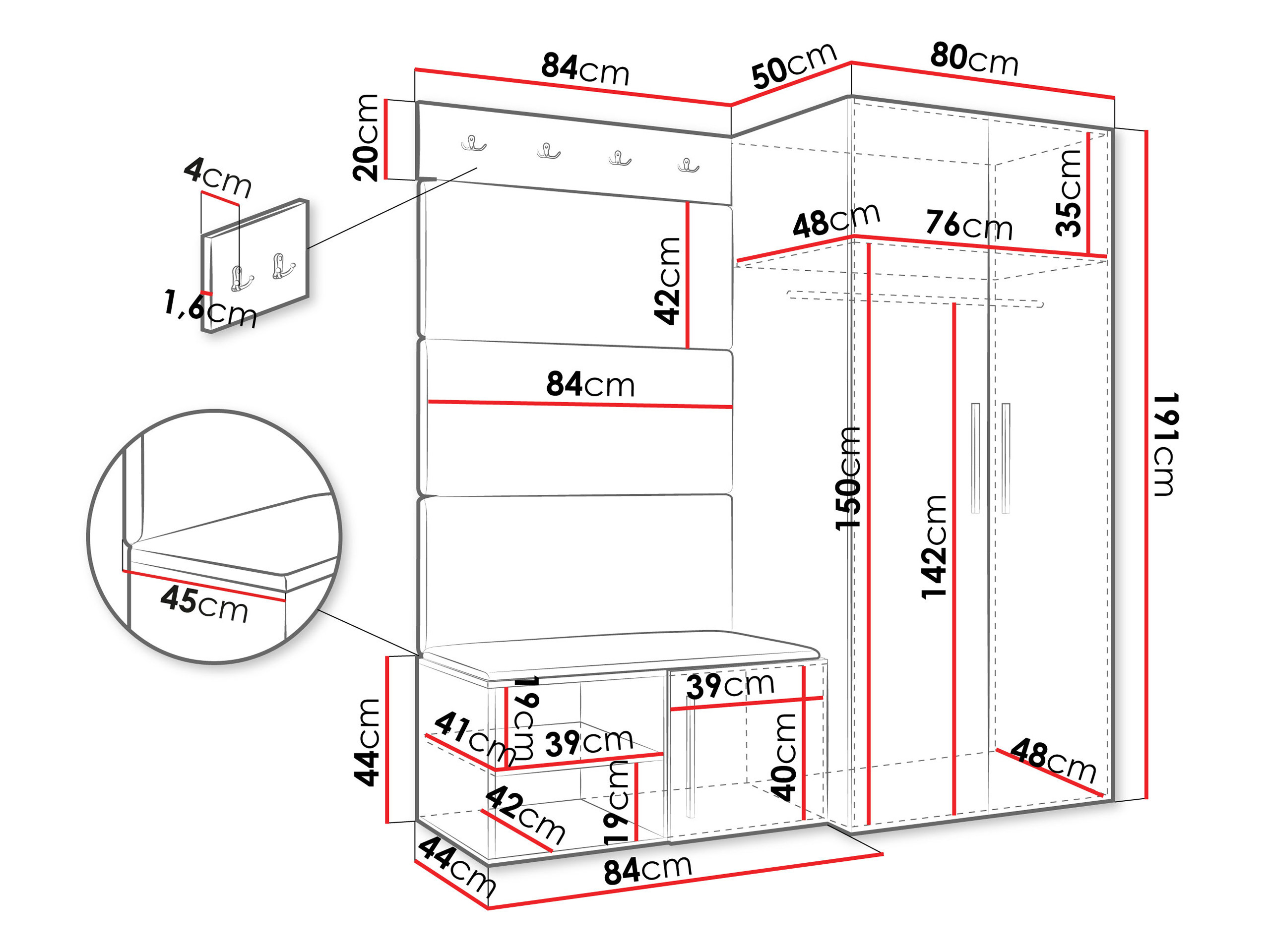 Conjunto para recibidor Nitos I (Cachemira)
