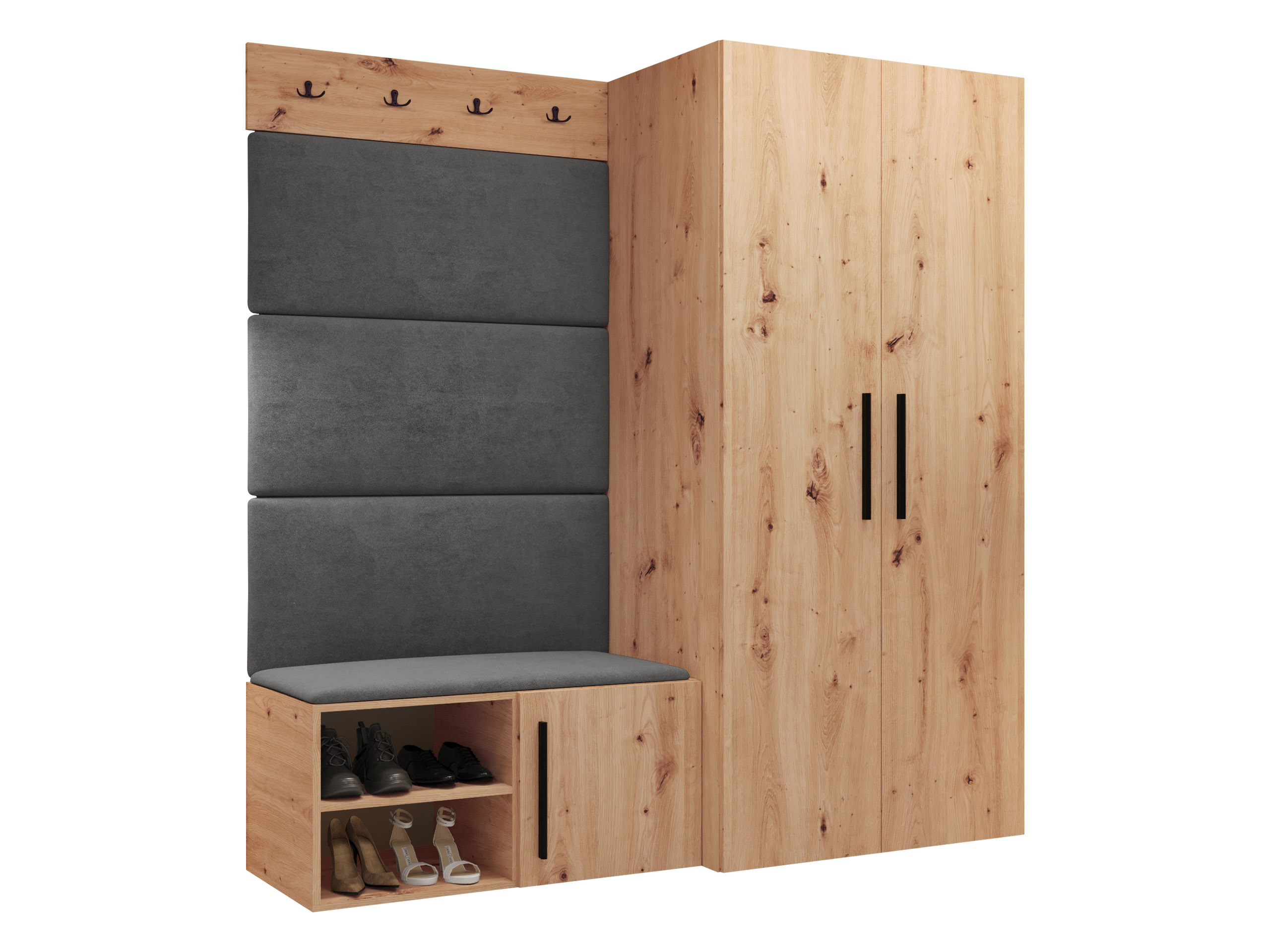 Conjunto para recibidor Nitos I (Roble Artisan)