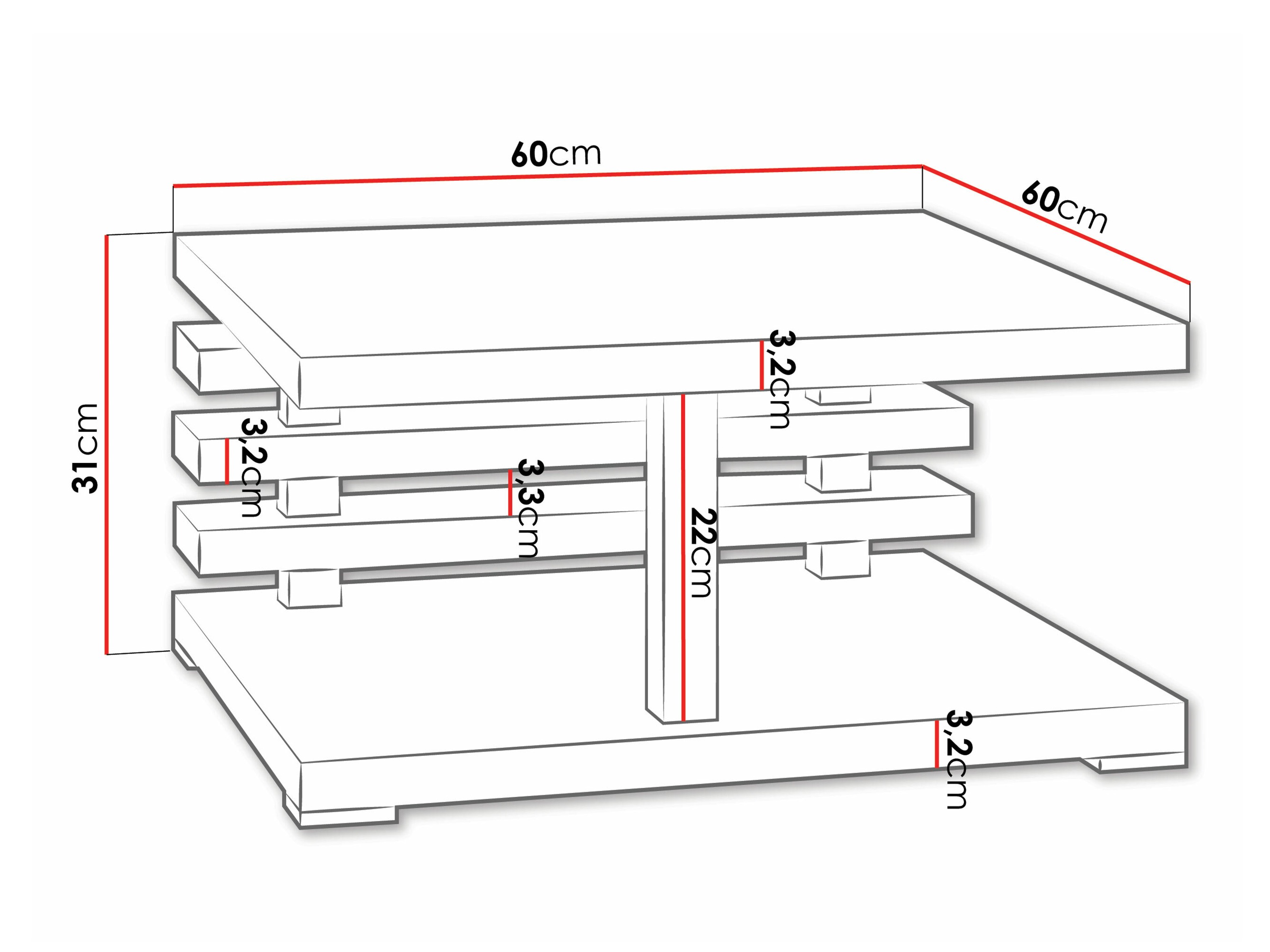 Mesa de centro Consortum (Mate blanco)