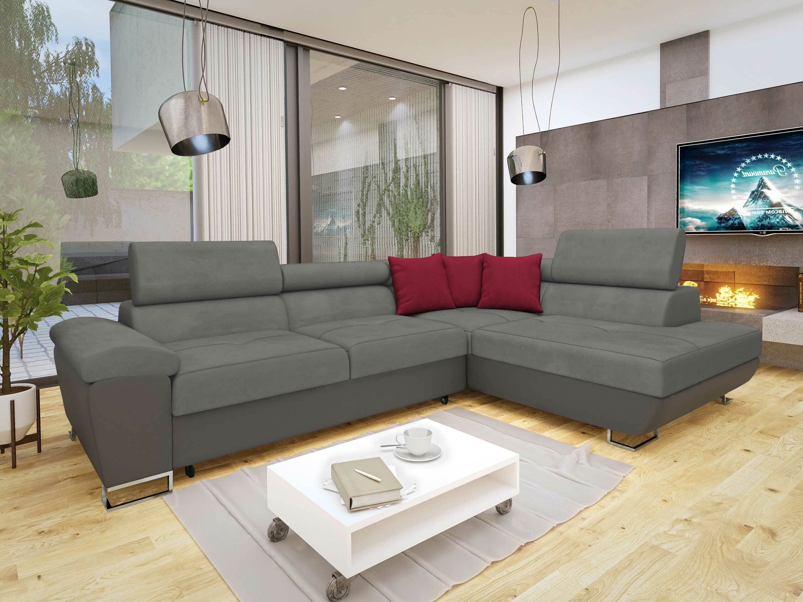 Sofá rinconero Comfivo Ruta II (Soft 029 + Uttario Velvet 2971 + Kronos 02)