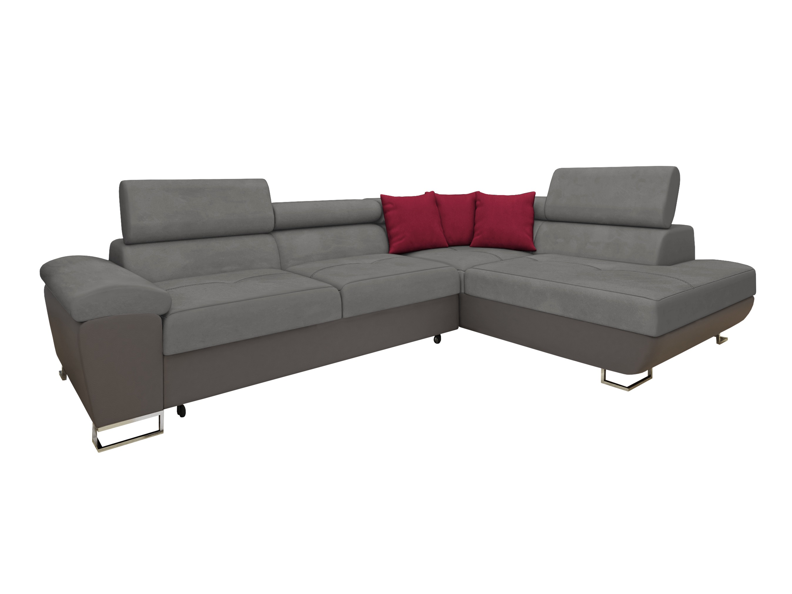 Sofá rinconero Comfivo Ruta II (Soft 029 + Uttario Velvet 2971 + Kronos 02)