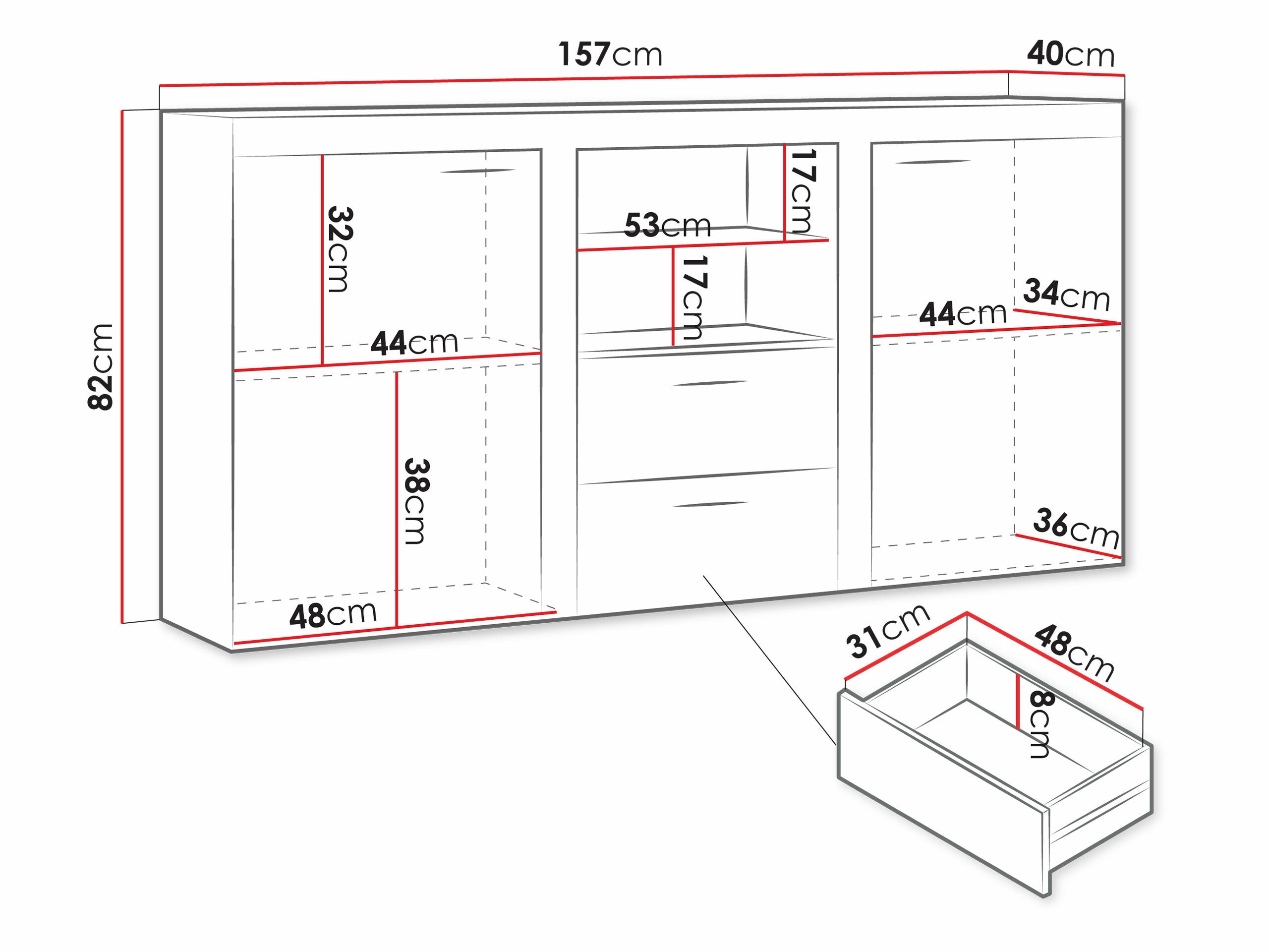 Cómoda Tucson 104 (Roble Sonoma)