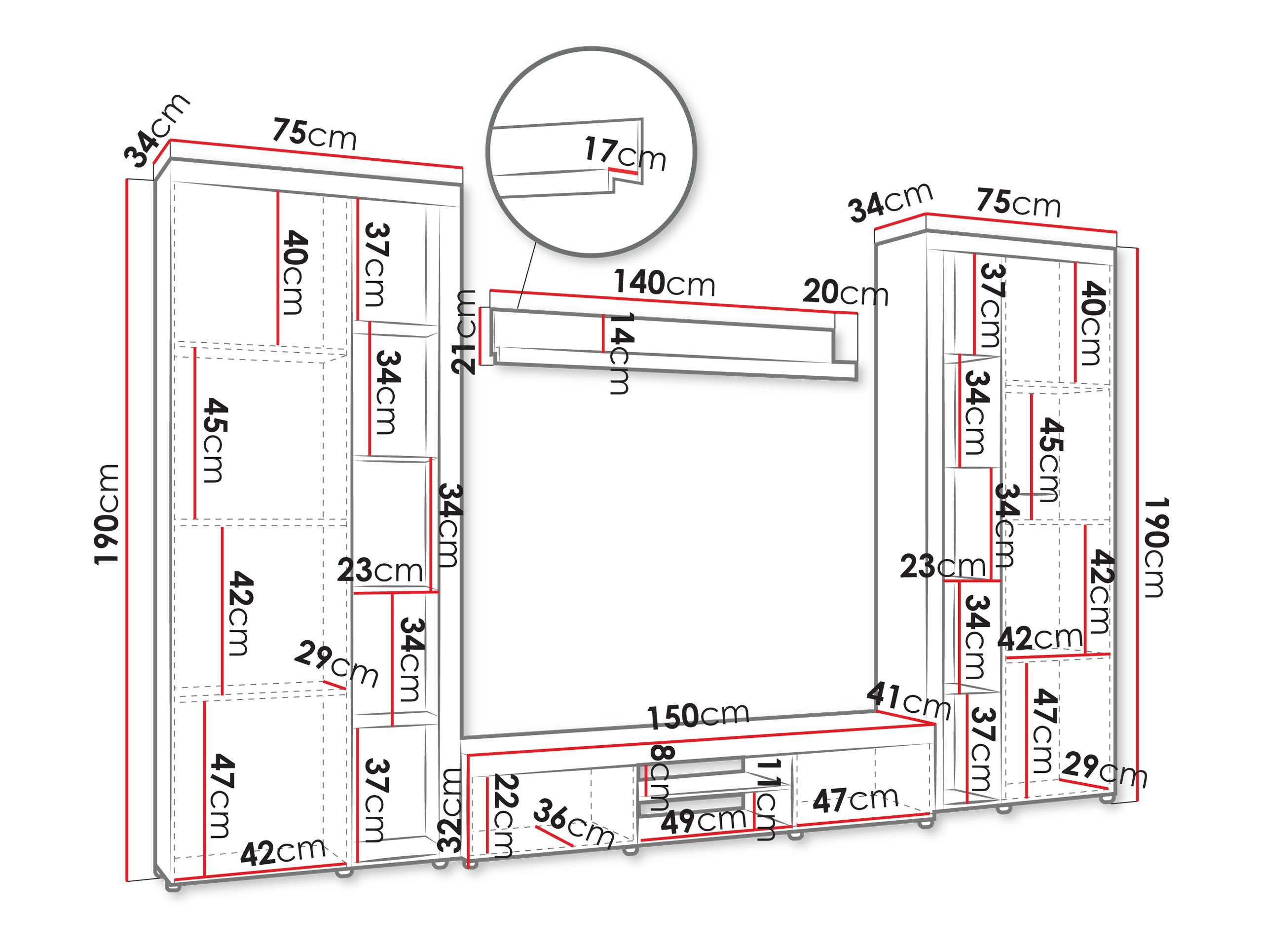 Conjunto de salón Tucson 107 (Blanco)