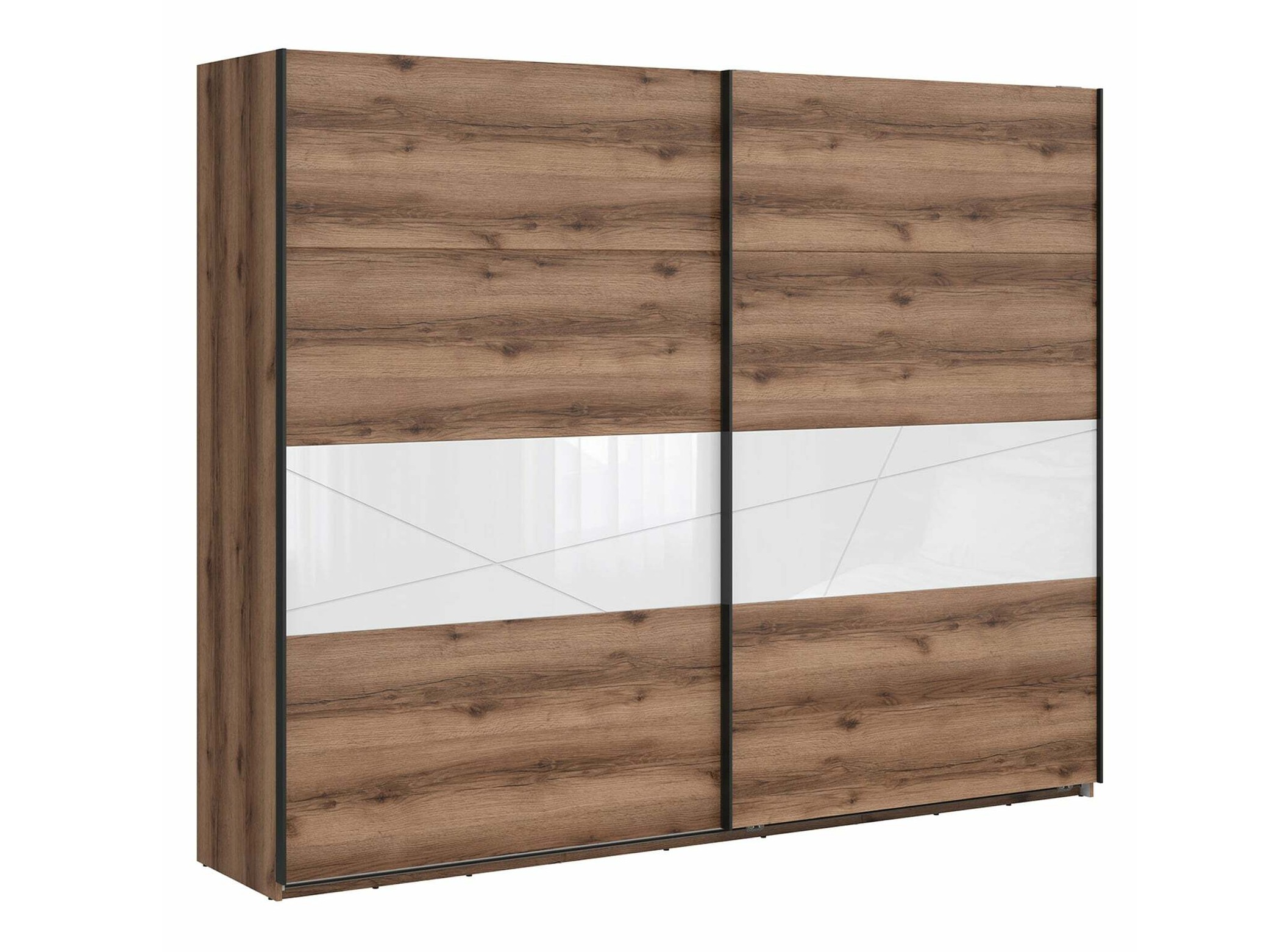 Armario Fivale 124 (Roble delano oscuro + Blanco brillante)