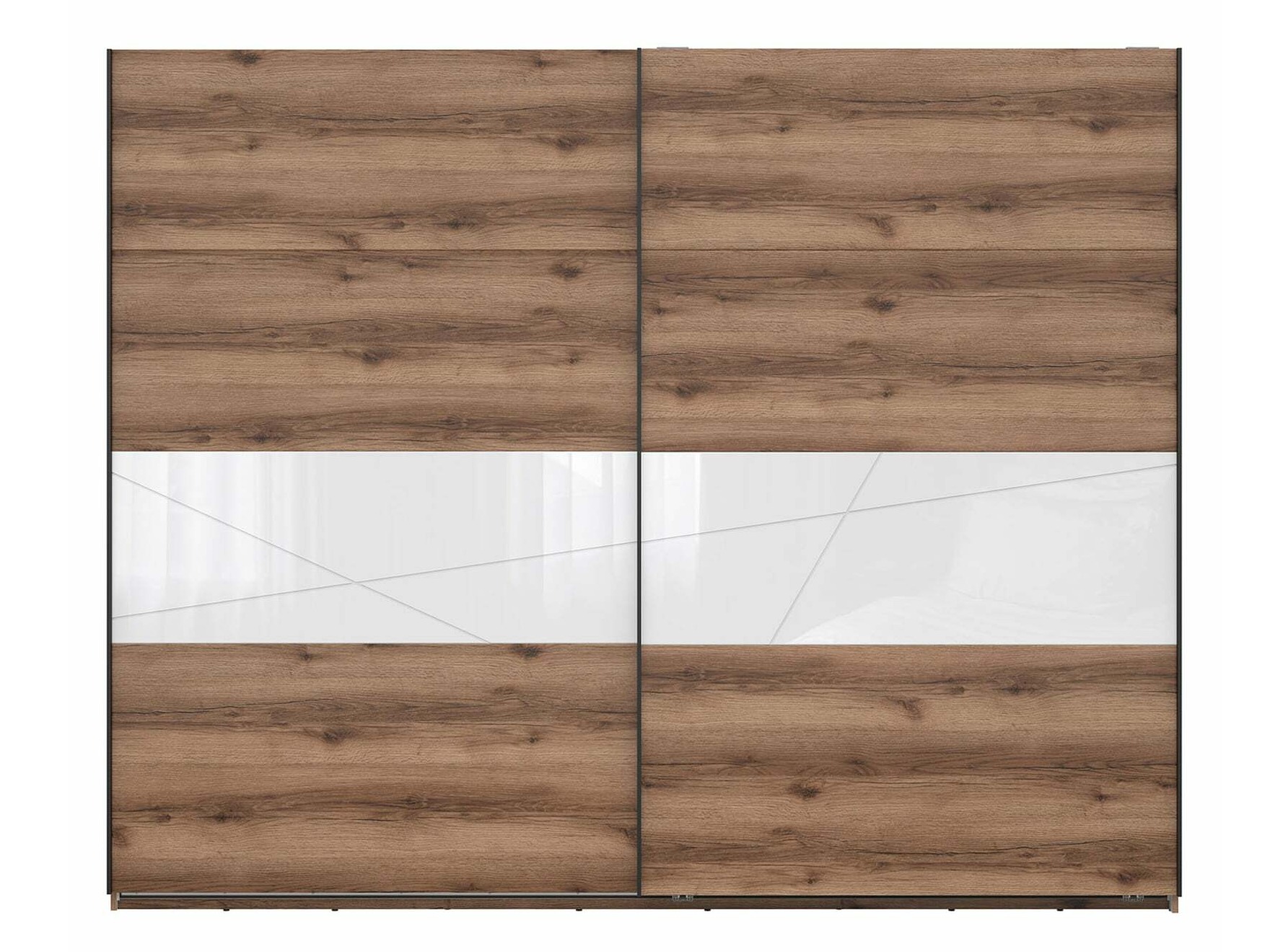 Armario Fivale 124 (Roble delano oscuro + Blanco brillante)