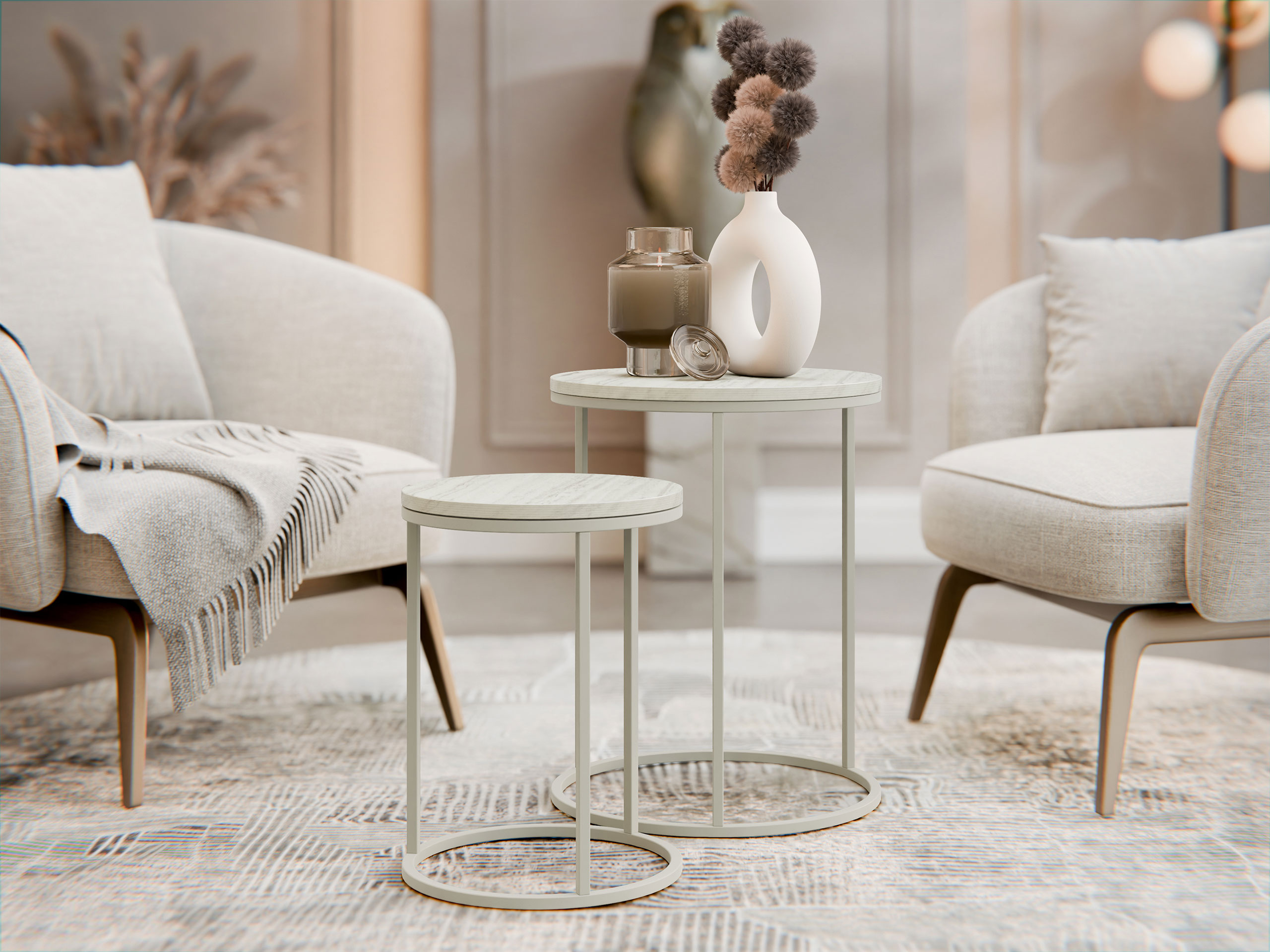 Conjunto de mesas auxiliares Iter (Beige)