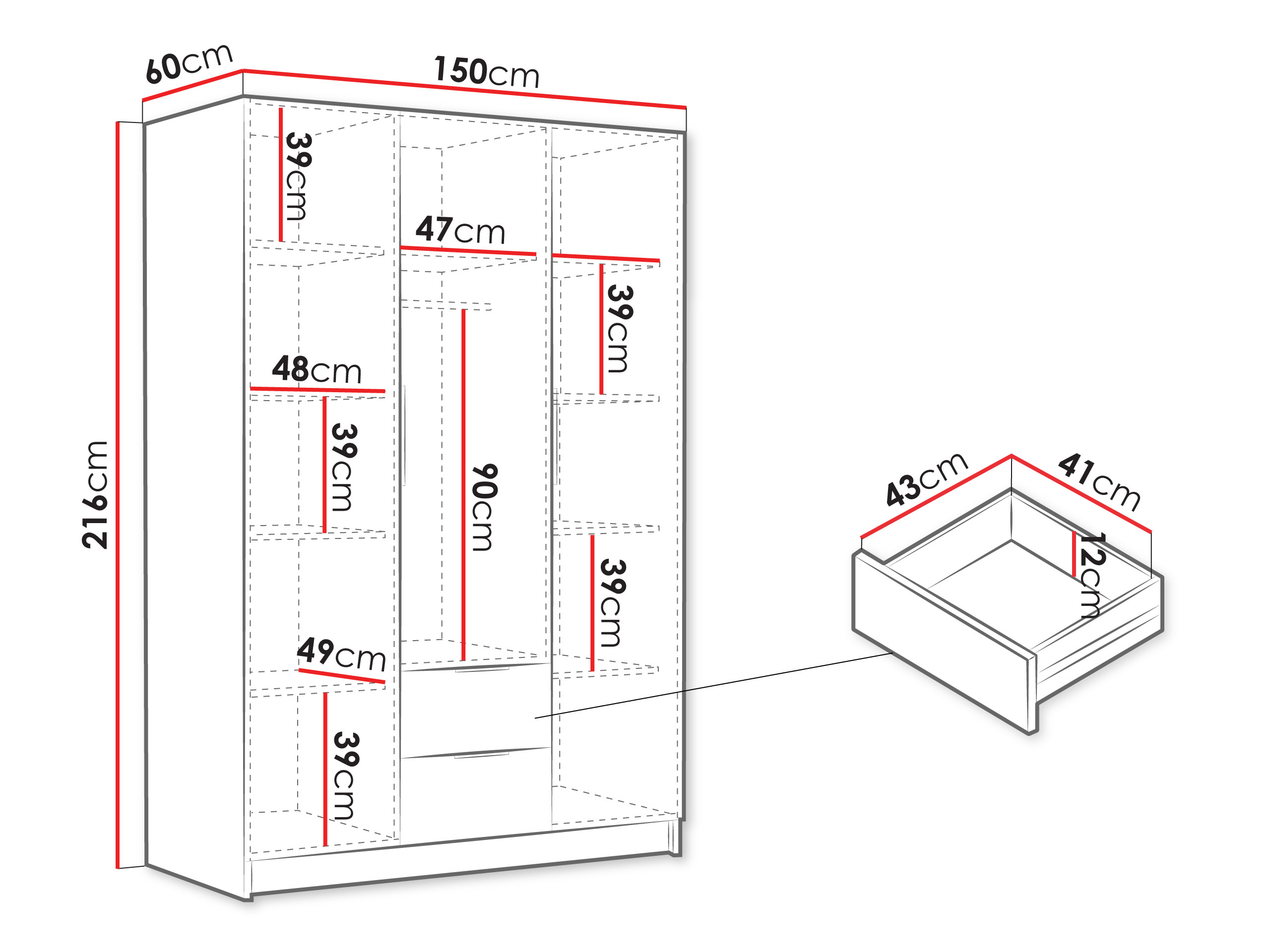 Armario Closico Calvron I (Negro)