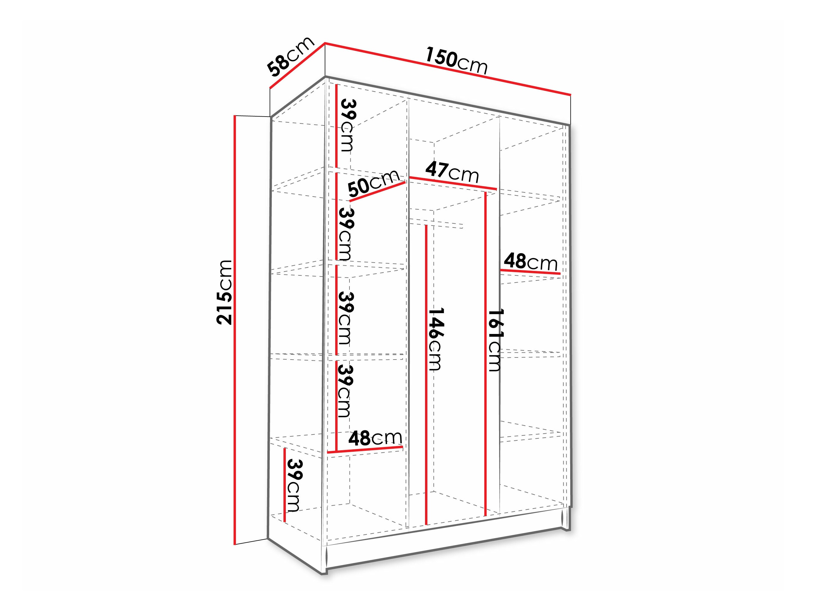 Armario Closico Decoron I (Blanco + Negro)
