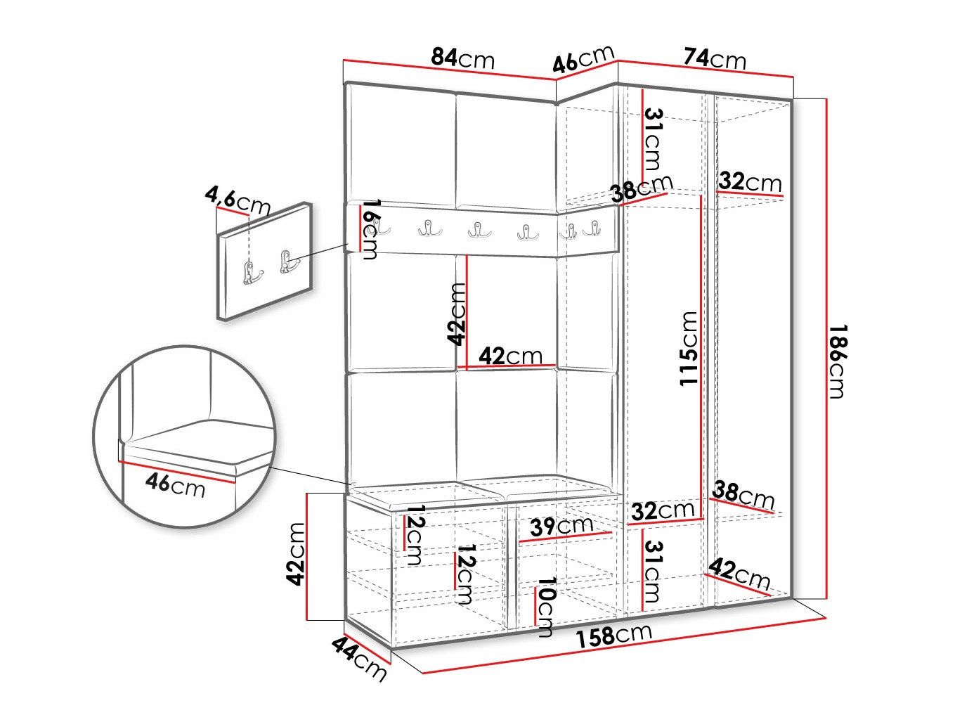 Conjunto para recibidor Hartford 266 (Cachemira)